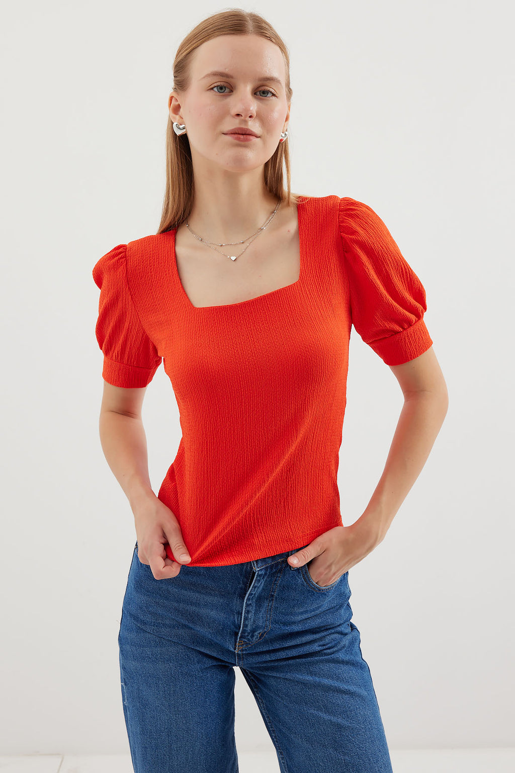 Orange Women Blouse