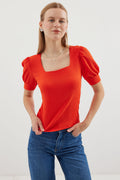 Orange Women Blouse