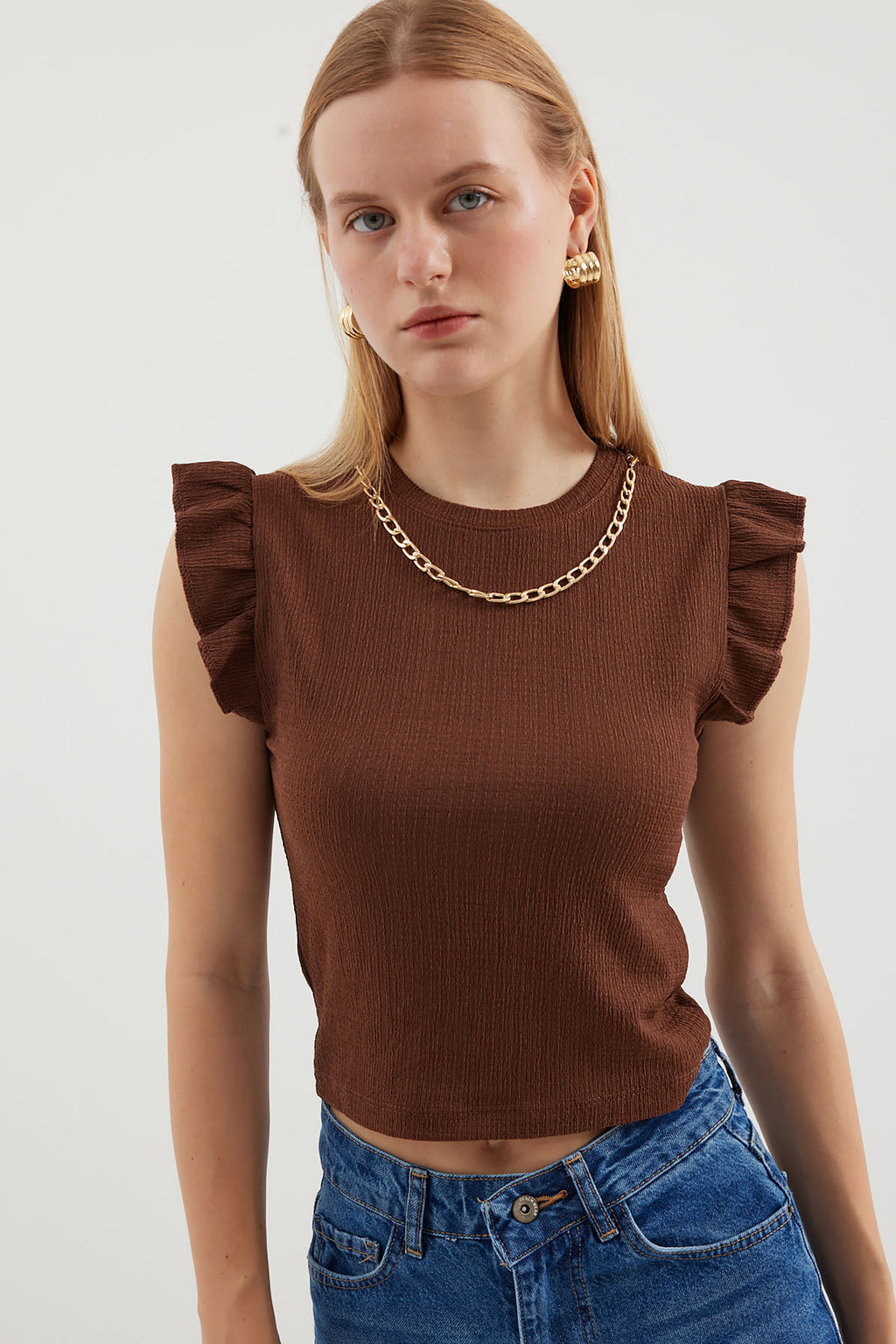 Brown Women Blouse