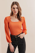 Orange Women Blouse