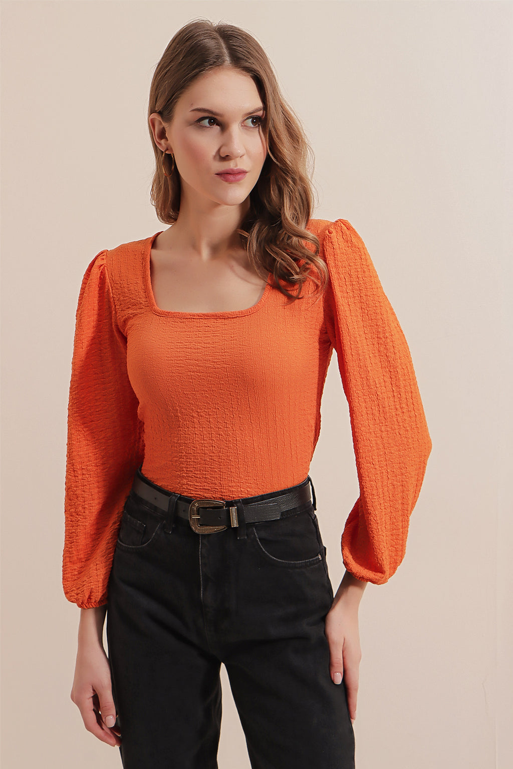 Orange Women Blouse