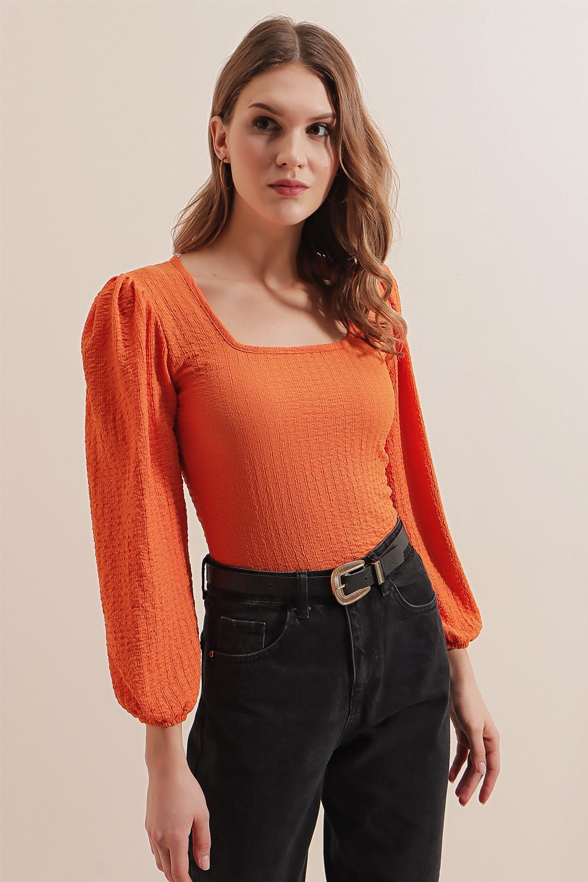 Orange Women Blouse
