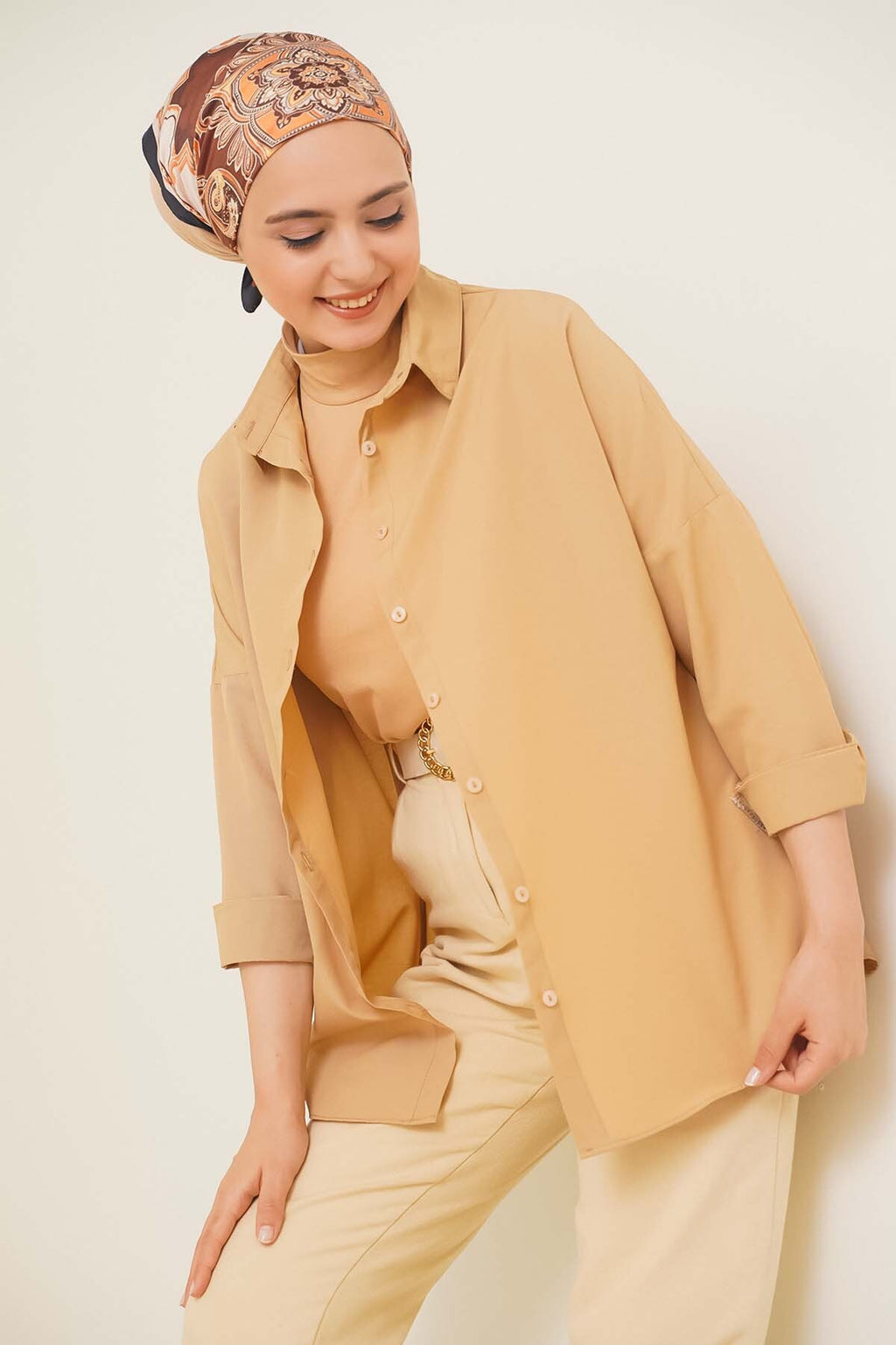 Beige Women Shirt