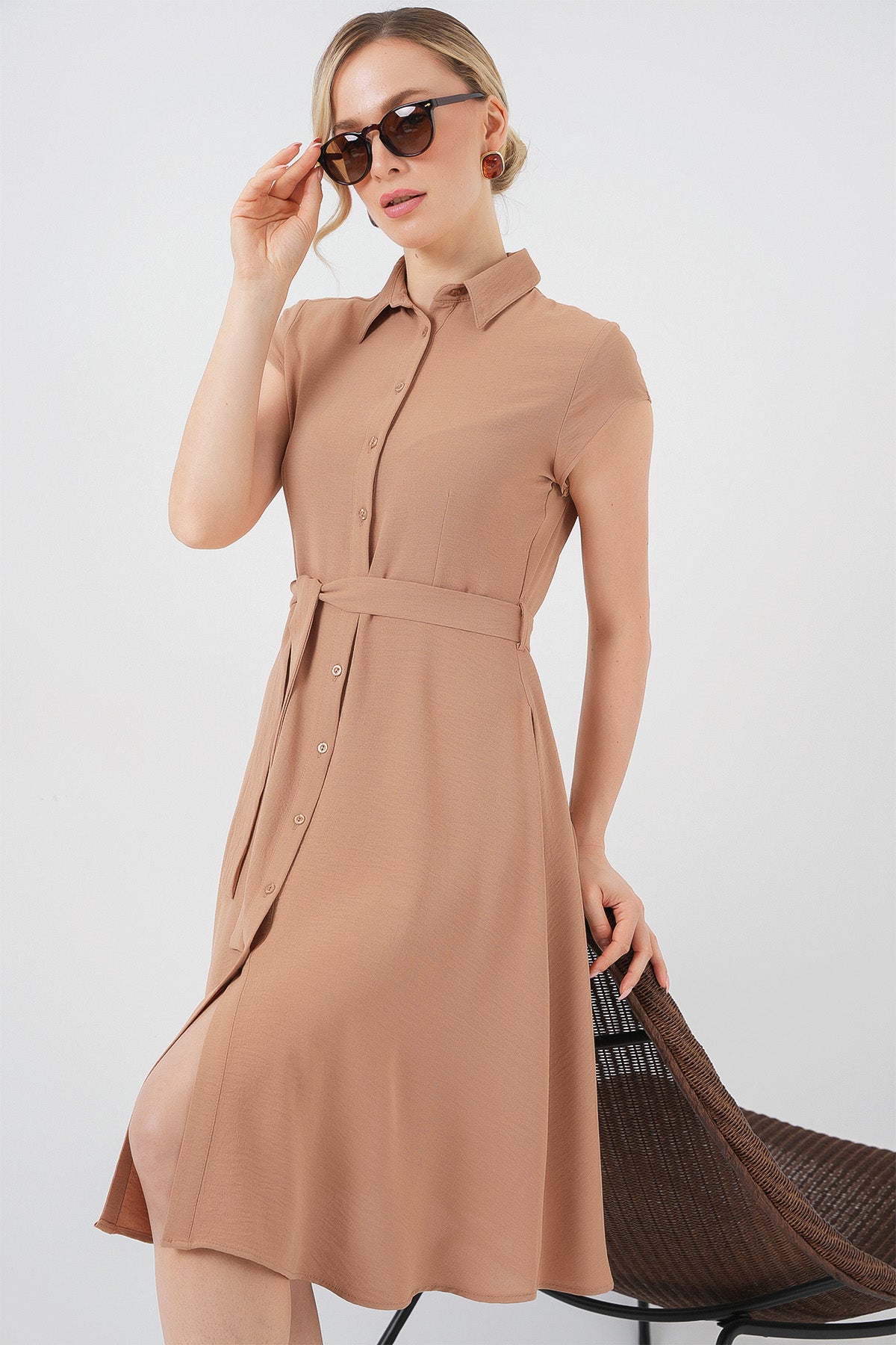 Beige Women Dress