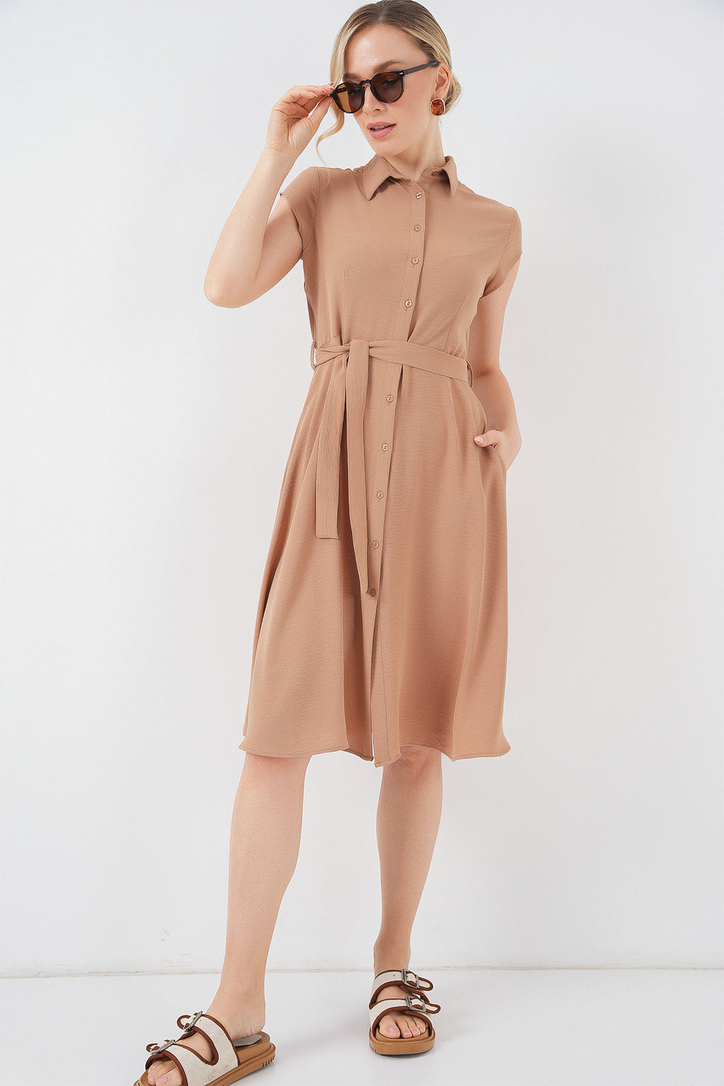Beige Women Dress