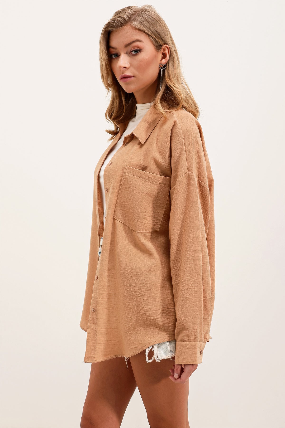 Beige Women Shirt