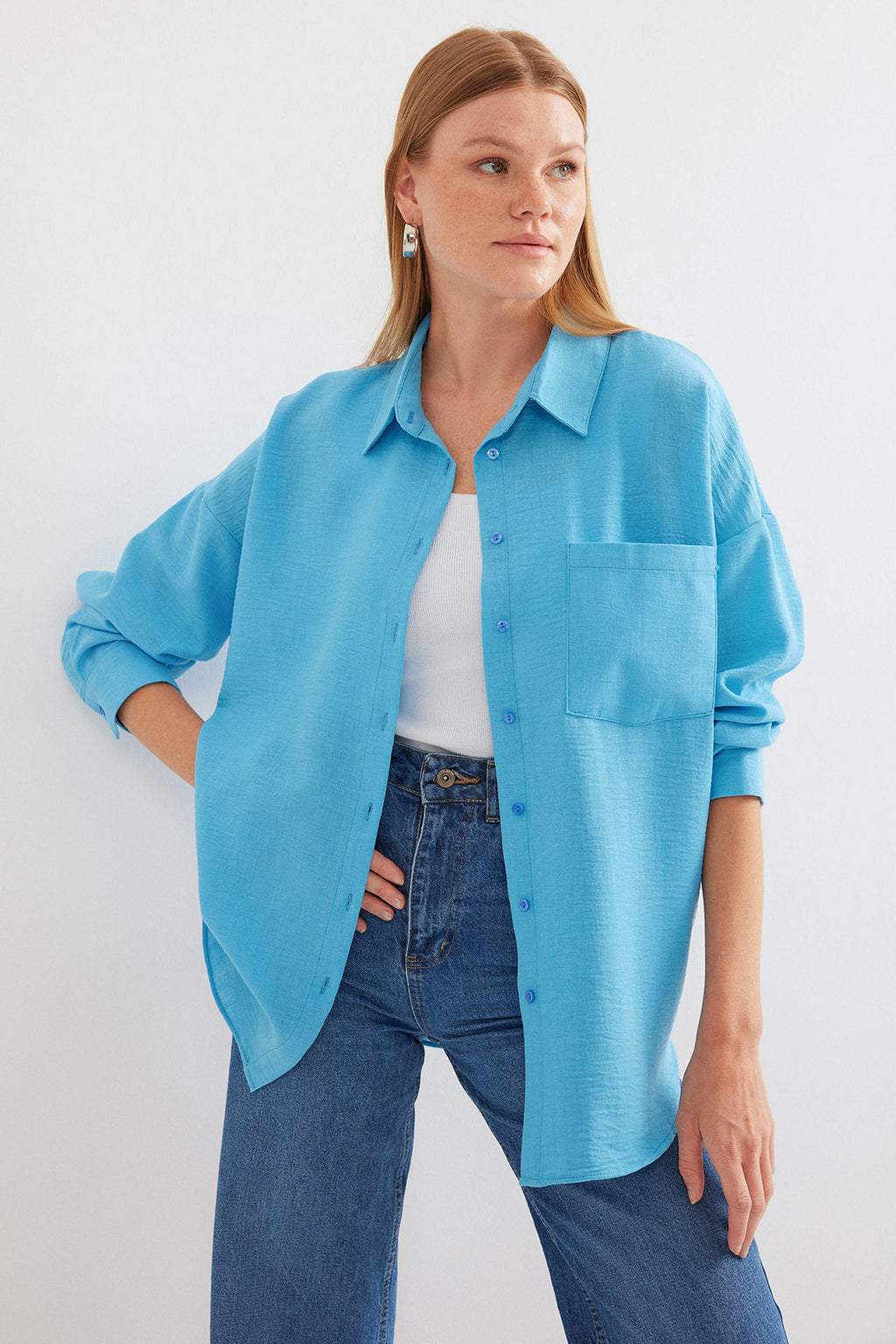 Light Blue Women Shirt
