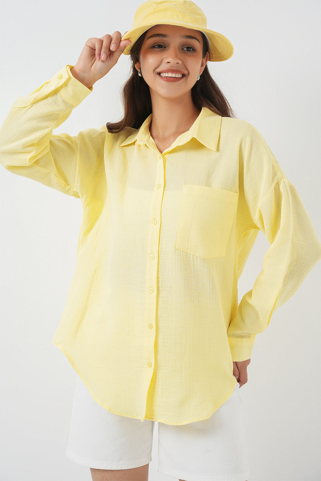 Light Yellow Women Shirt