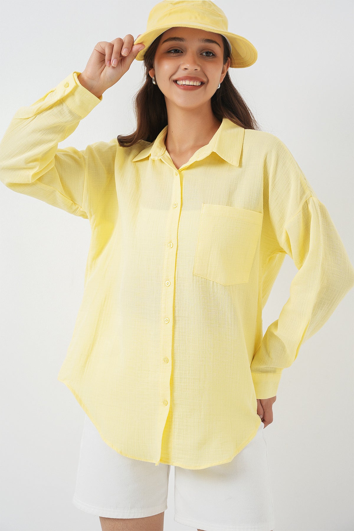 Light Yellow Women Shirt