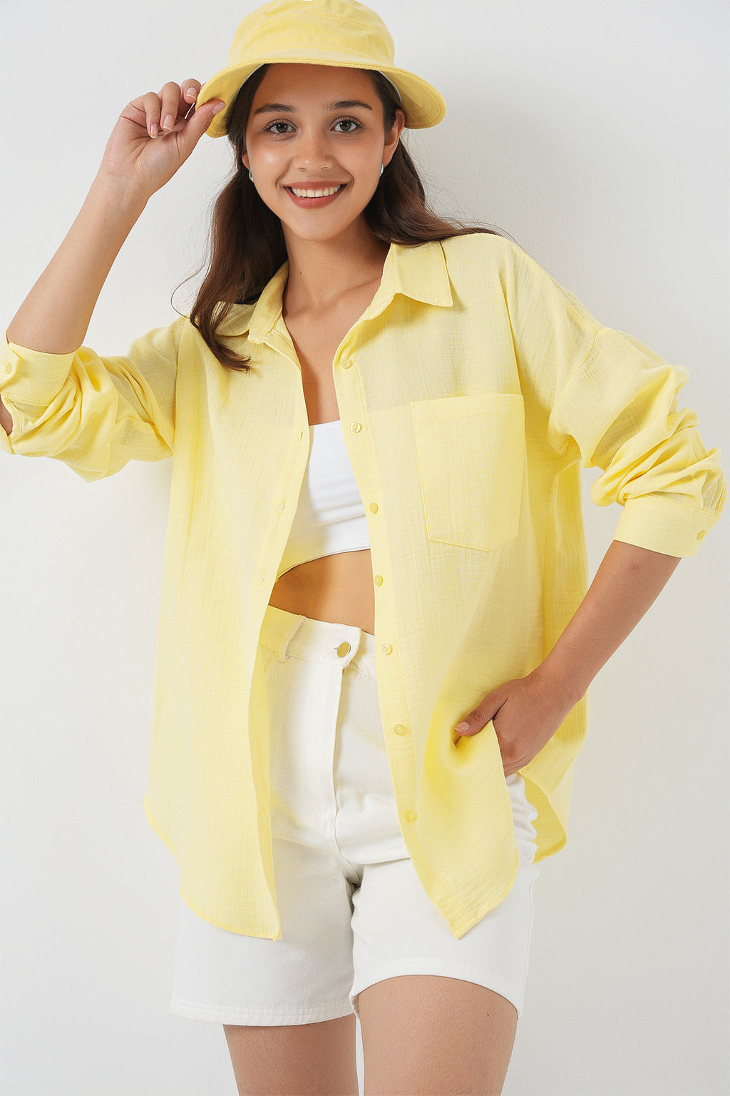 Light Yellow Women Shirt