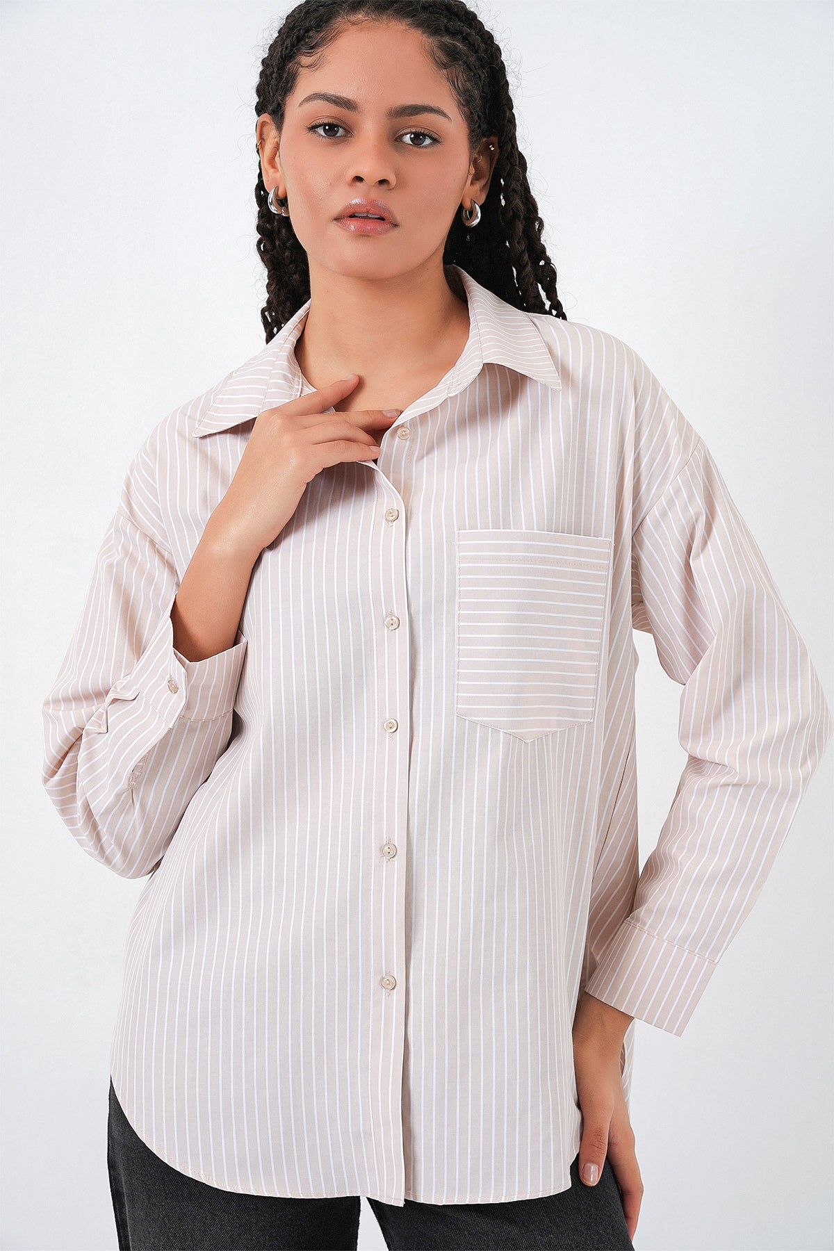 Cream Women Shirt