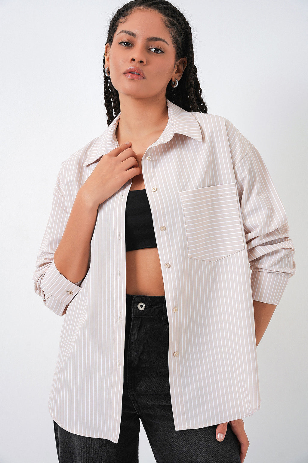 Cream Women Shirt