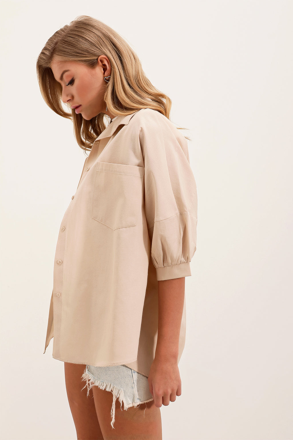 Cream Women Shirt