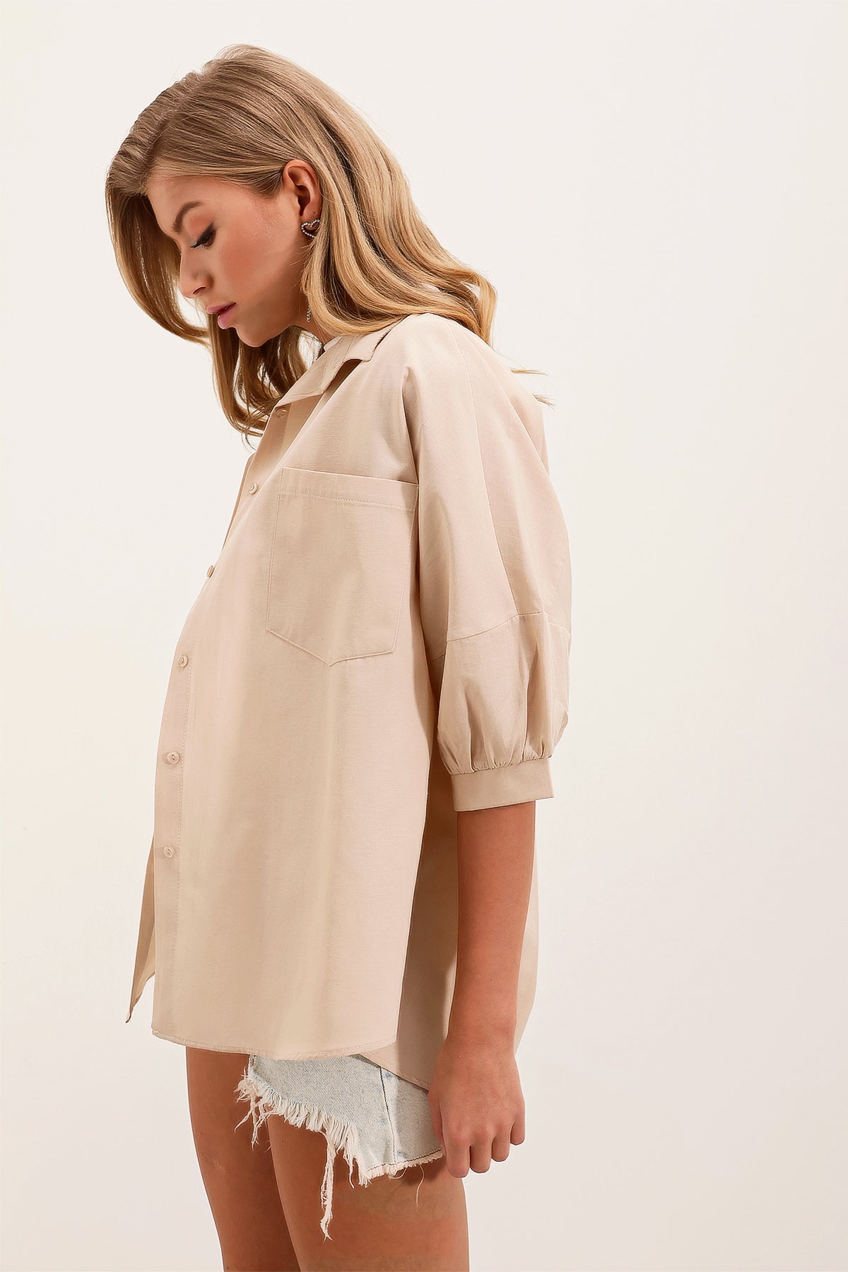 Cream Women Shirt