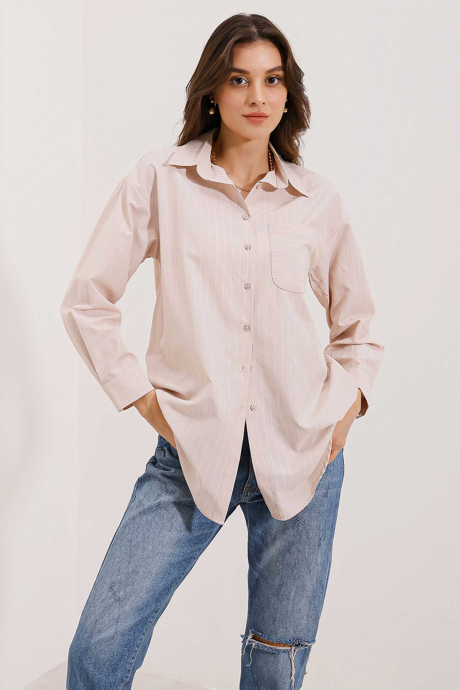 Beige Women Shirt