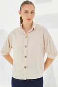 Cream Women Shirt