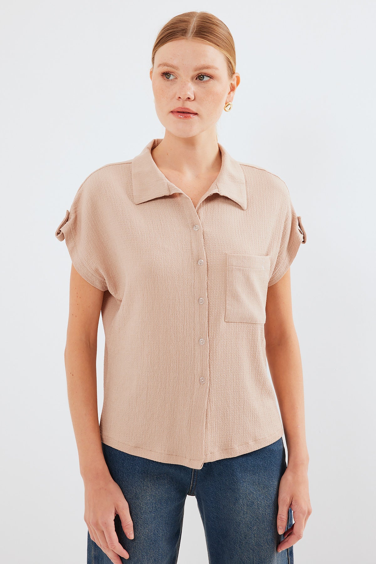Beige Women Shirt