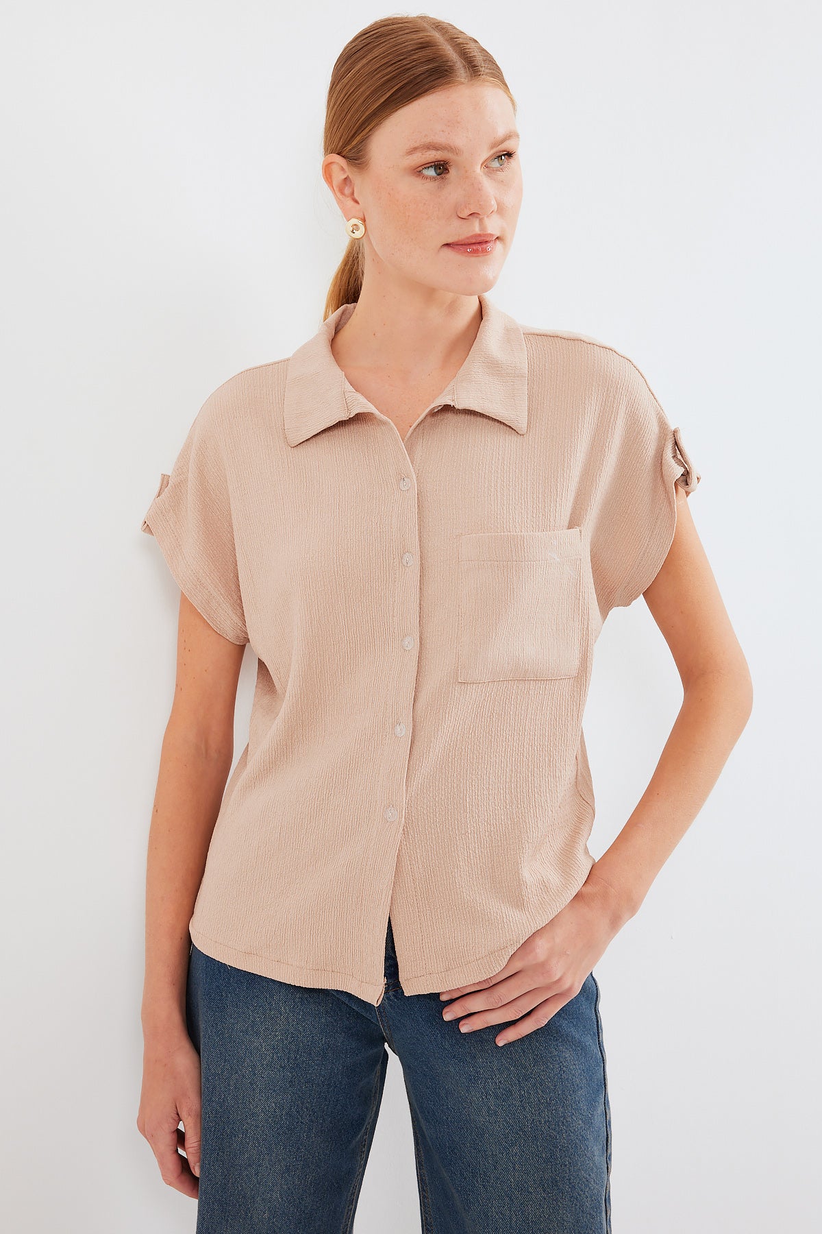 Beige Women Shirt