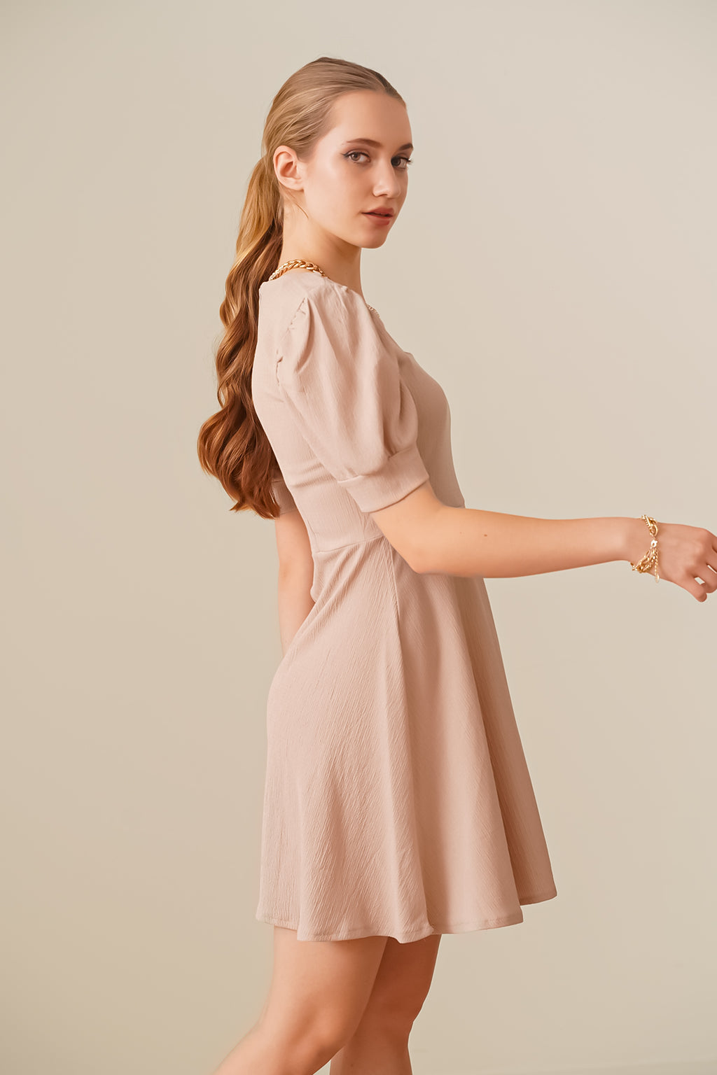 Beige Women Dress