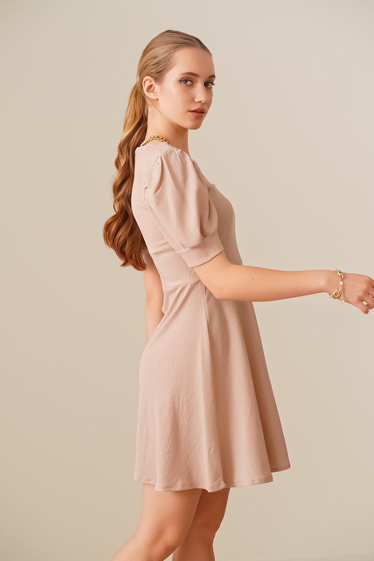 Beige Women Dress