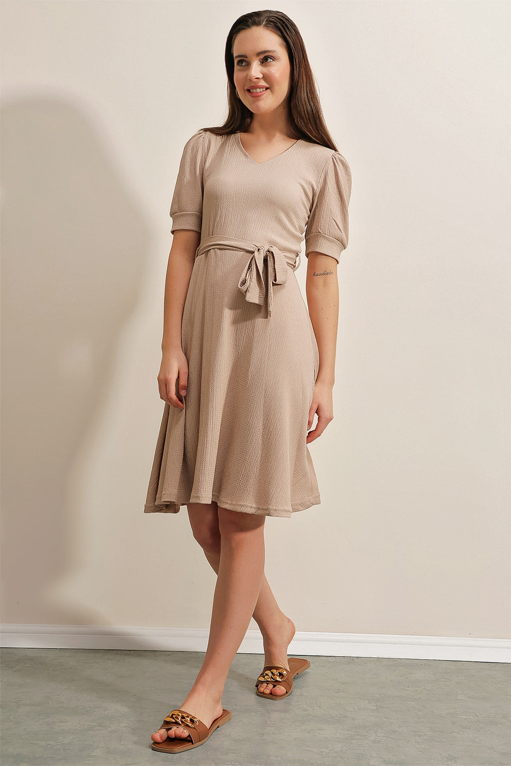 Beige Women Dress