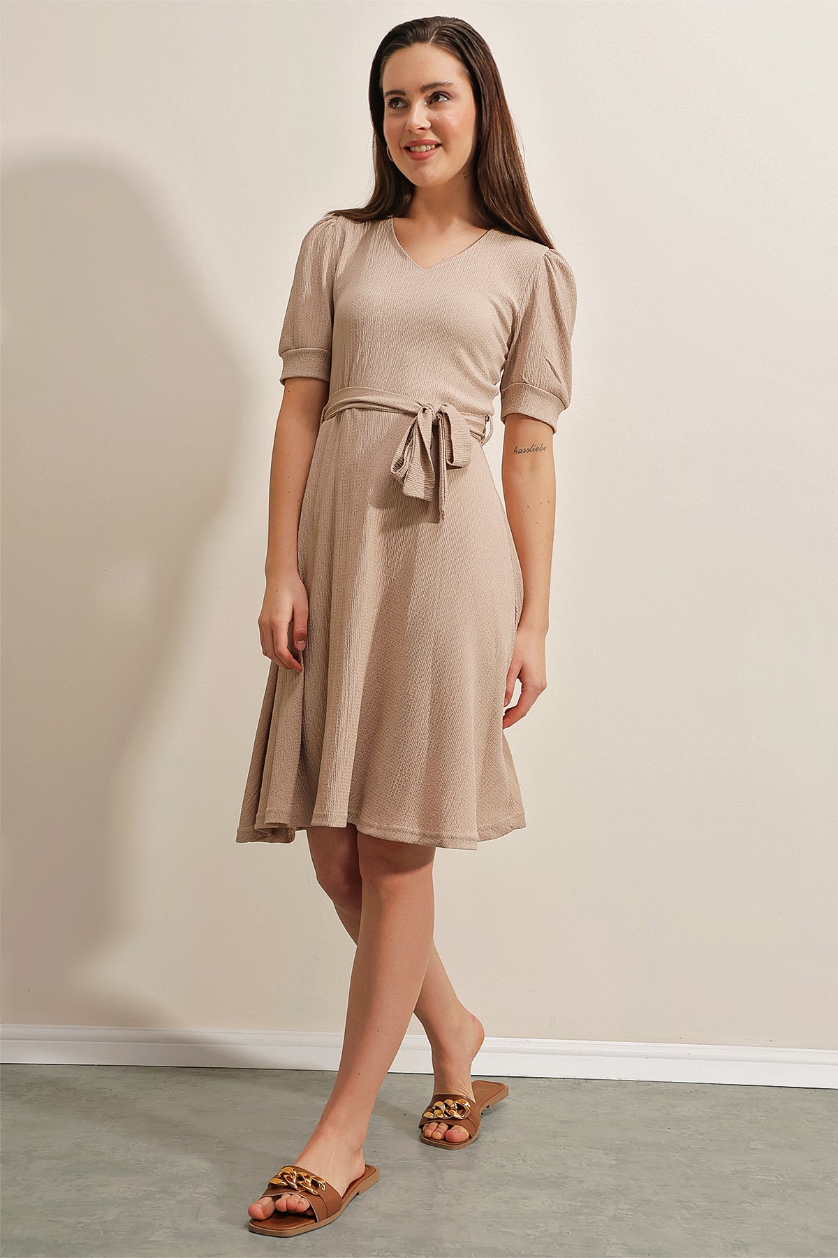 Beige Women Dress