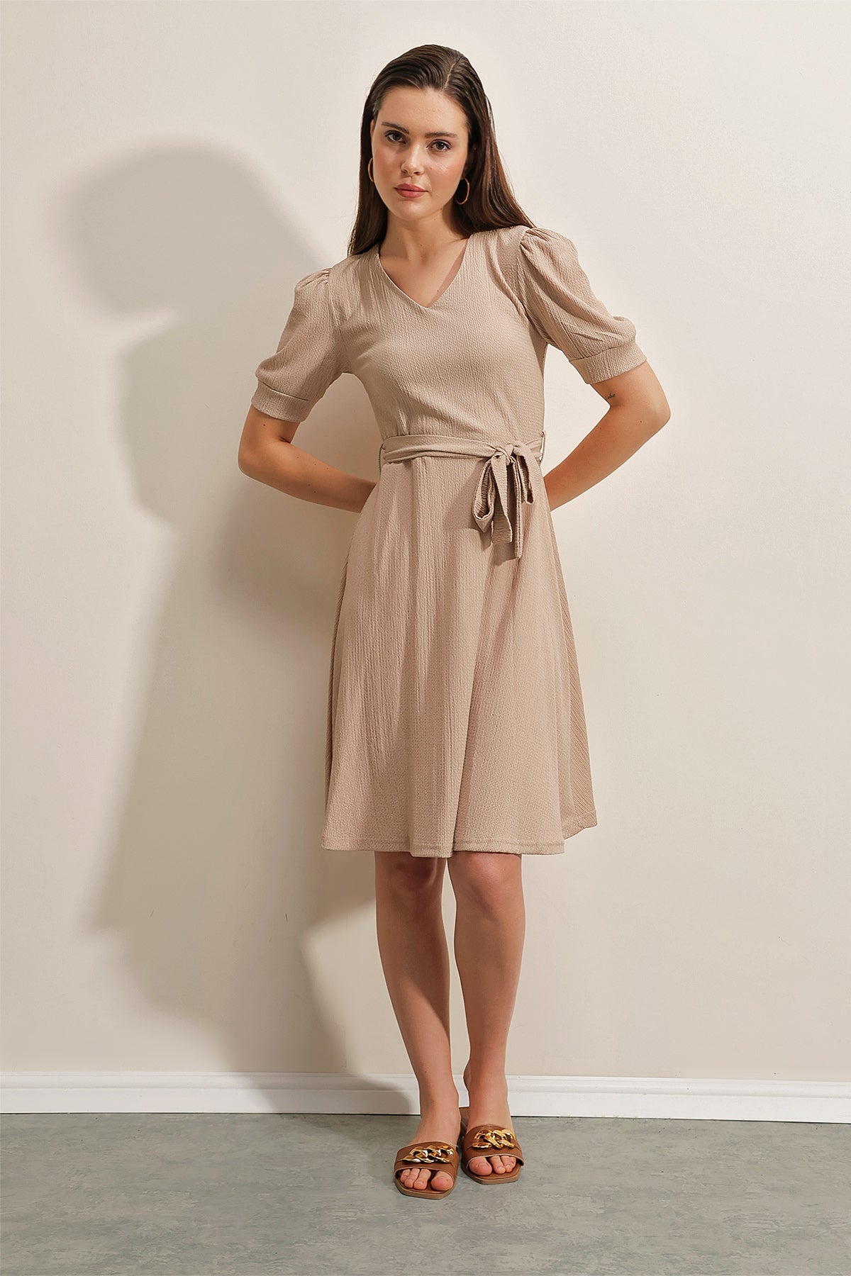 Beige Women Dress