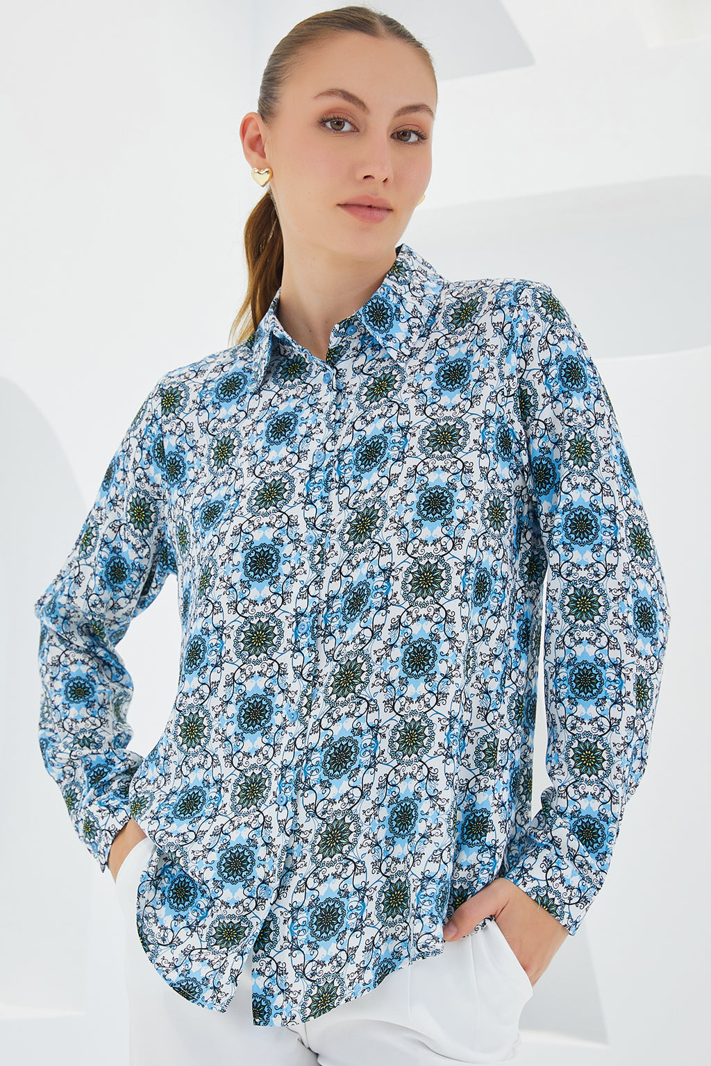 Turquoise Women Shirt