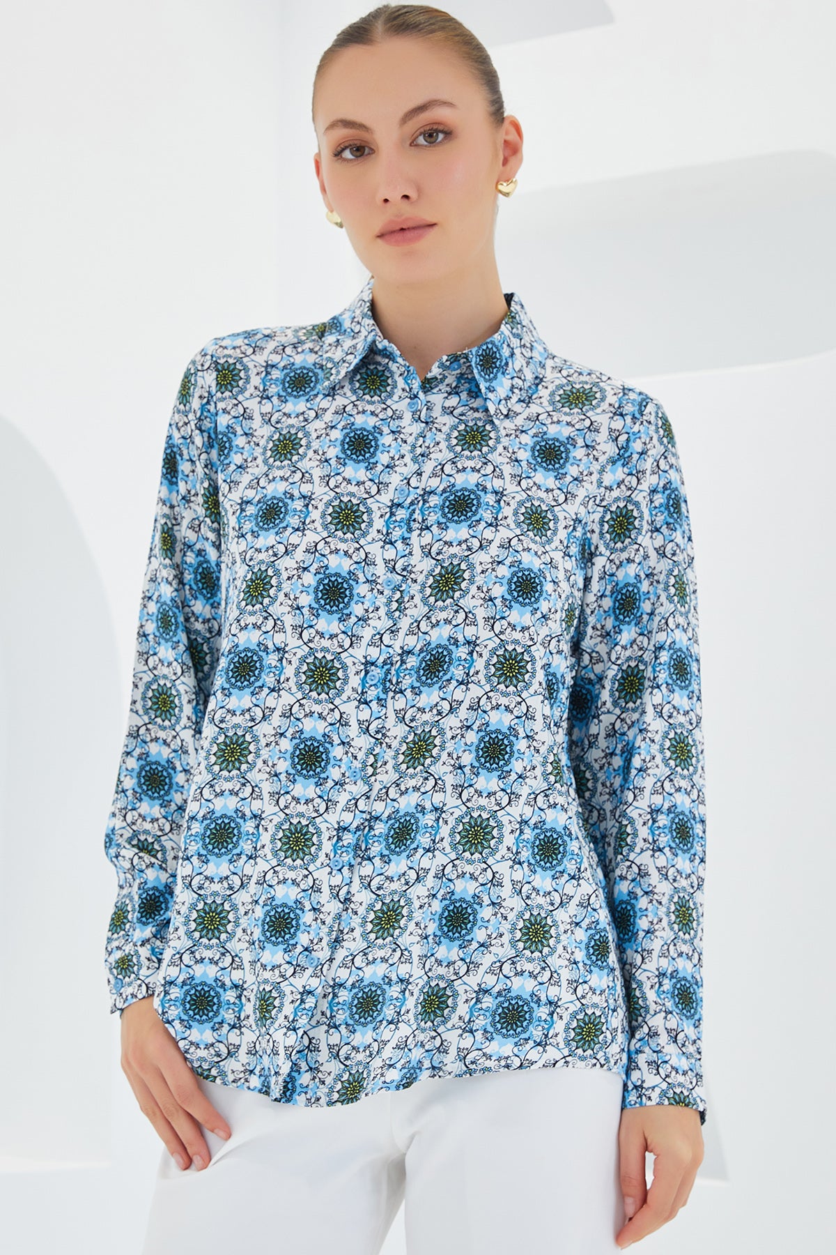Turquoise Women Shirt