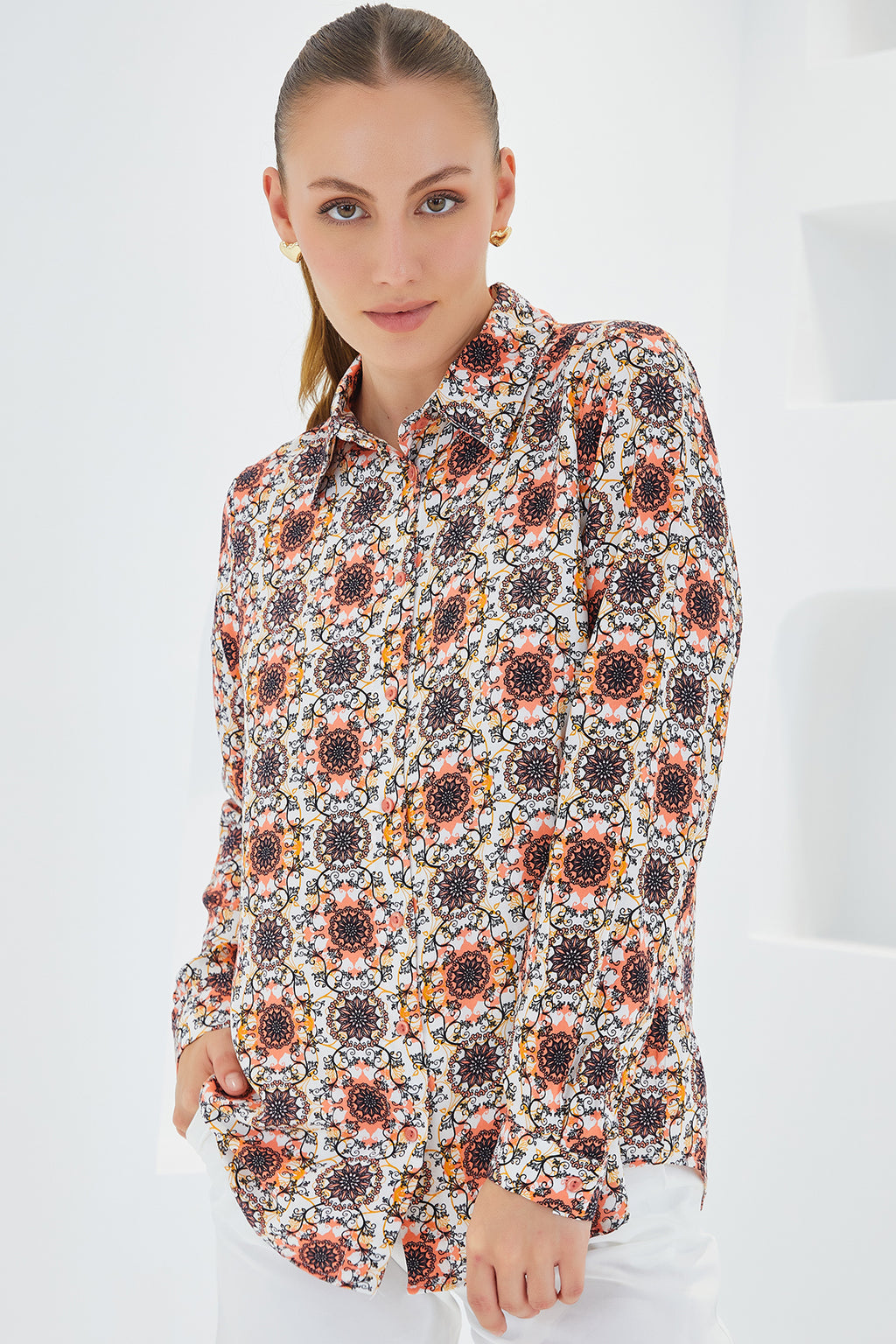 Orange Women Shirt