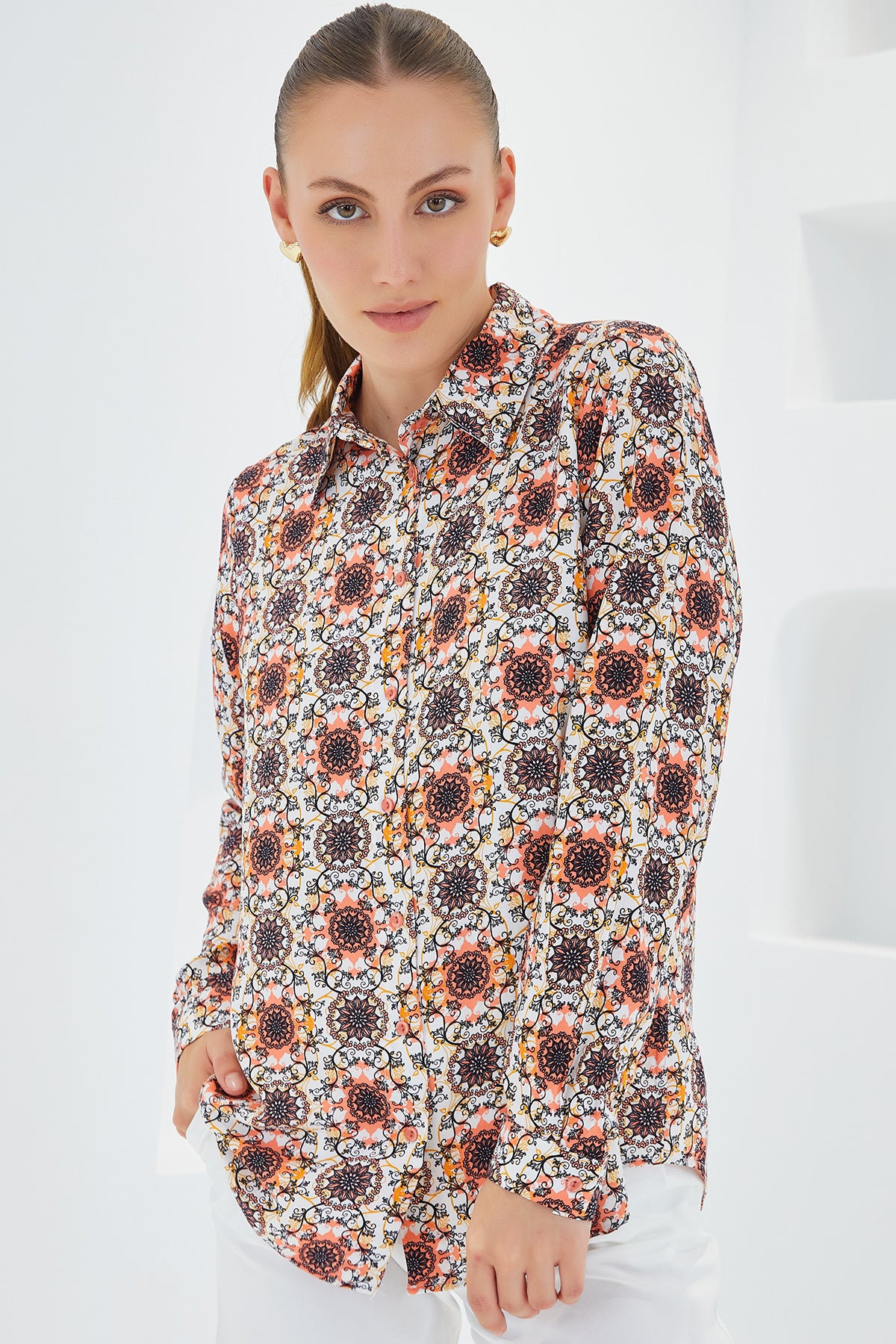 Orange Women Shirt