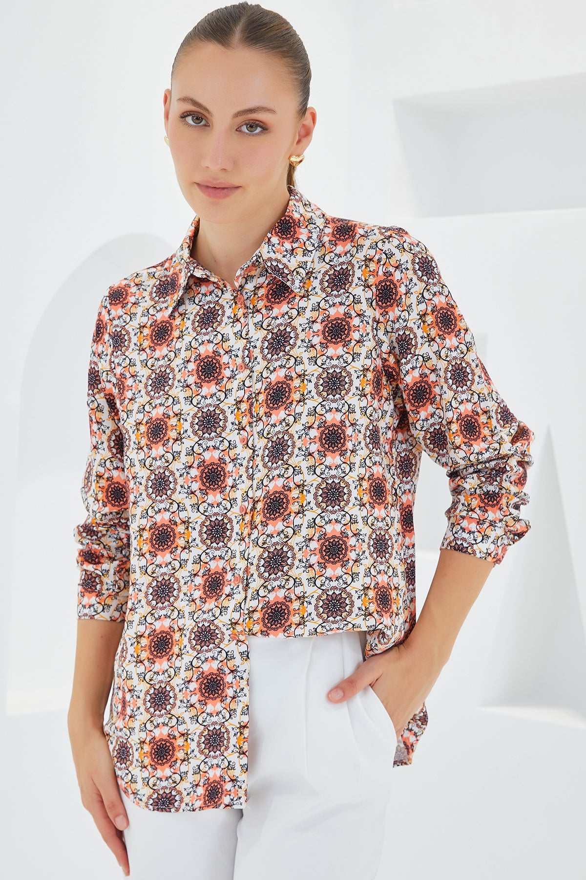 Orange Women Shirt