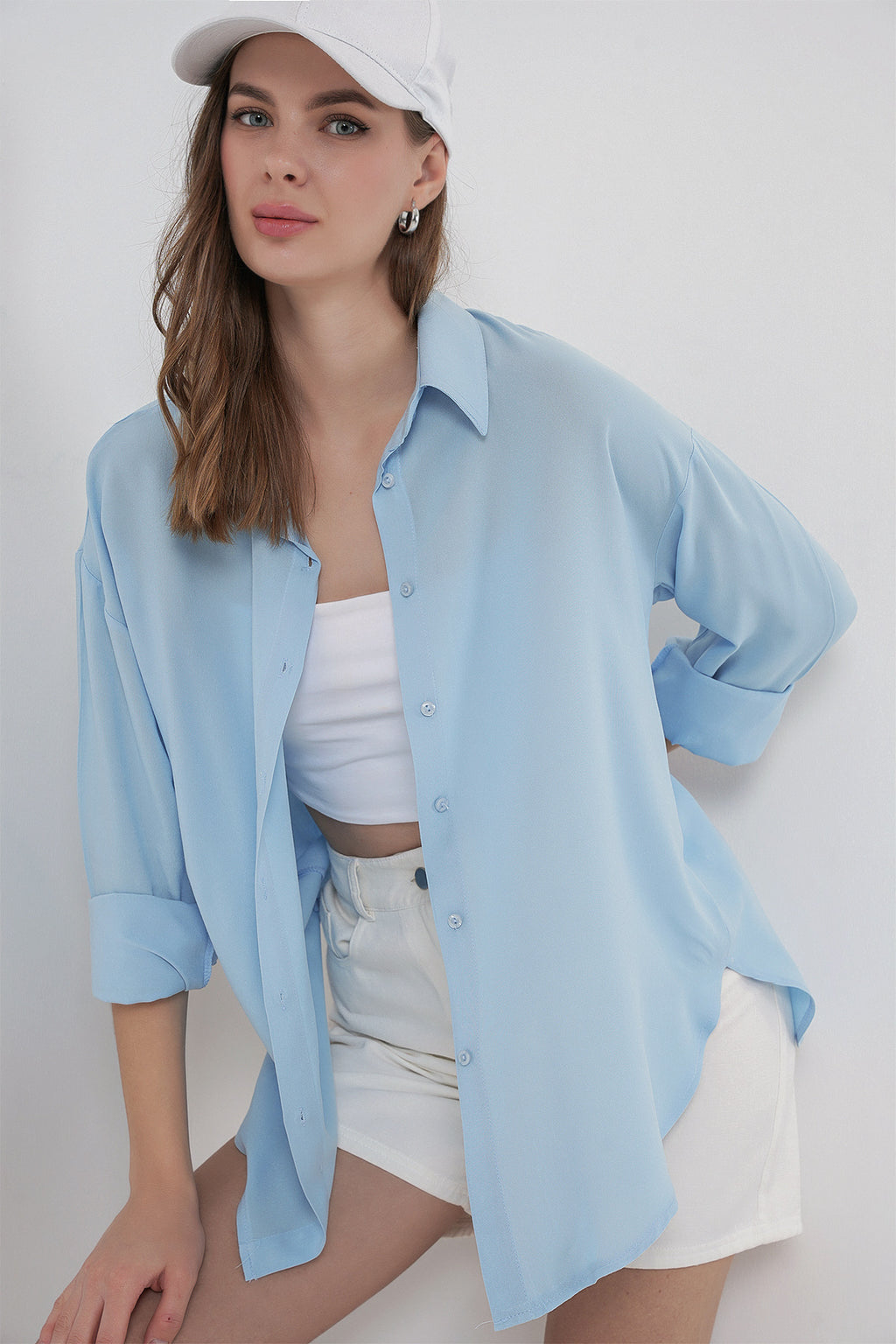 Light Blue Women Shirt