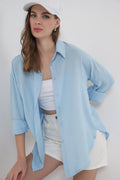 Light Blue Women Shirt
