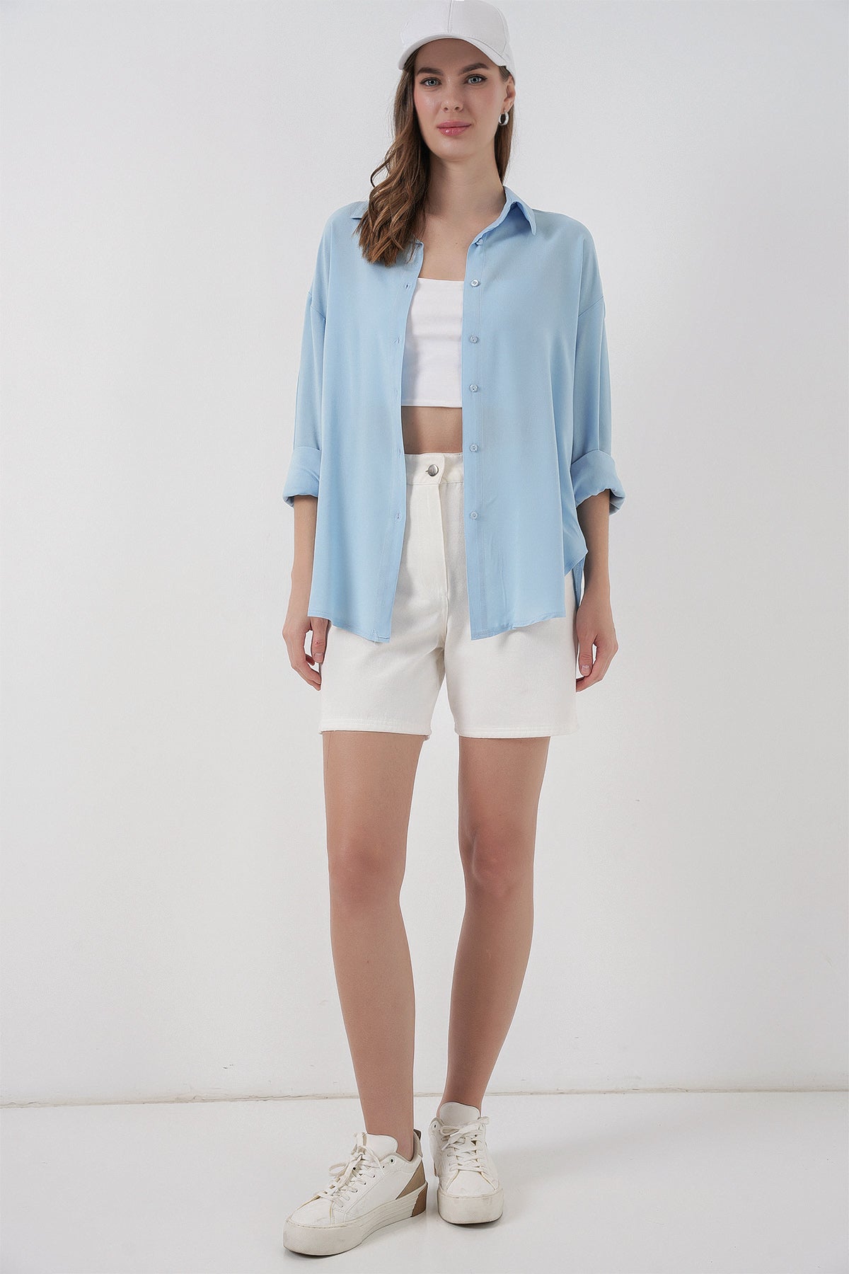 Light Blue Women Shirt