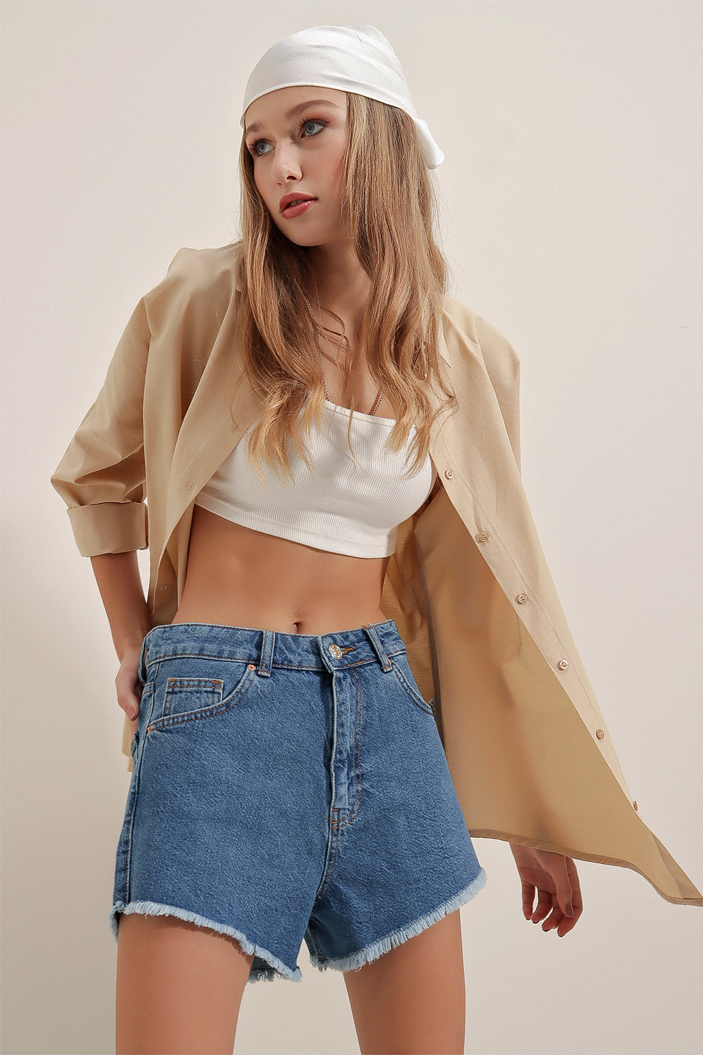 Beige Women Shirt