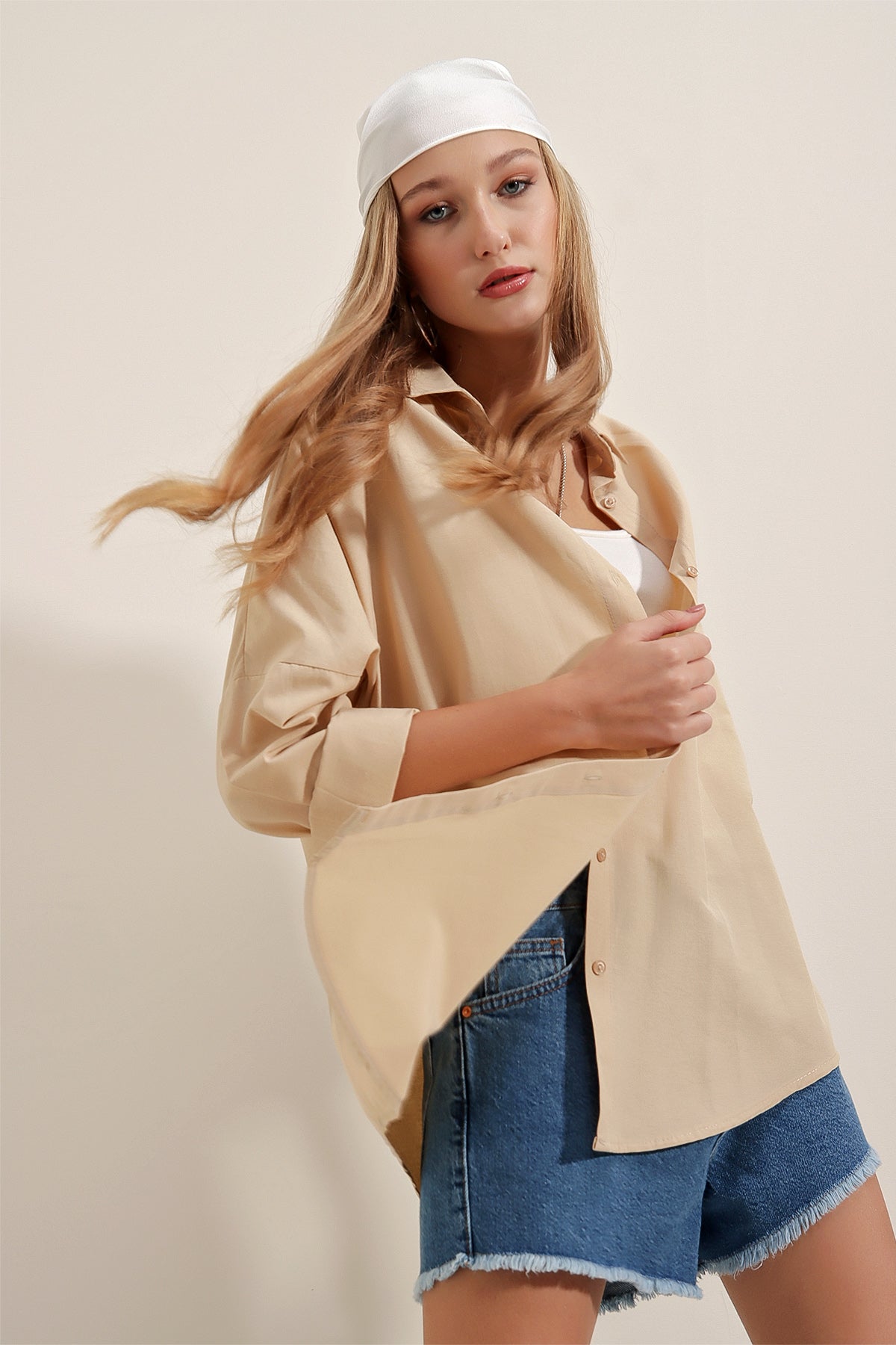 Beige Women Shirt