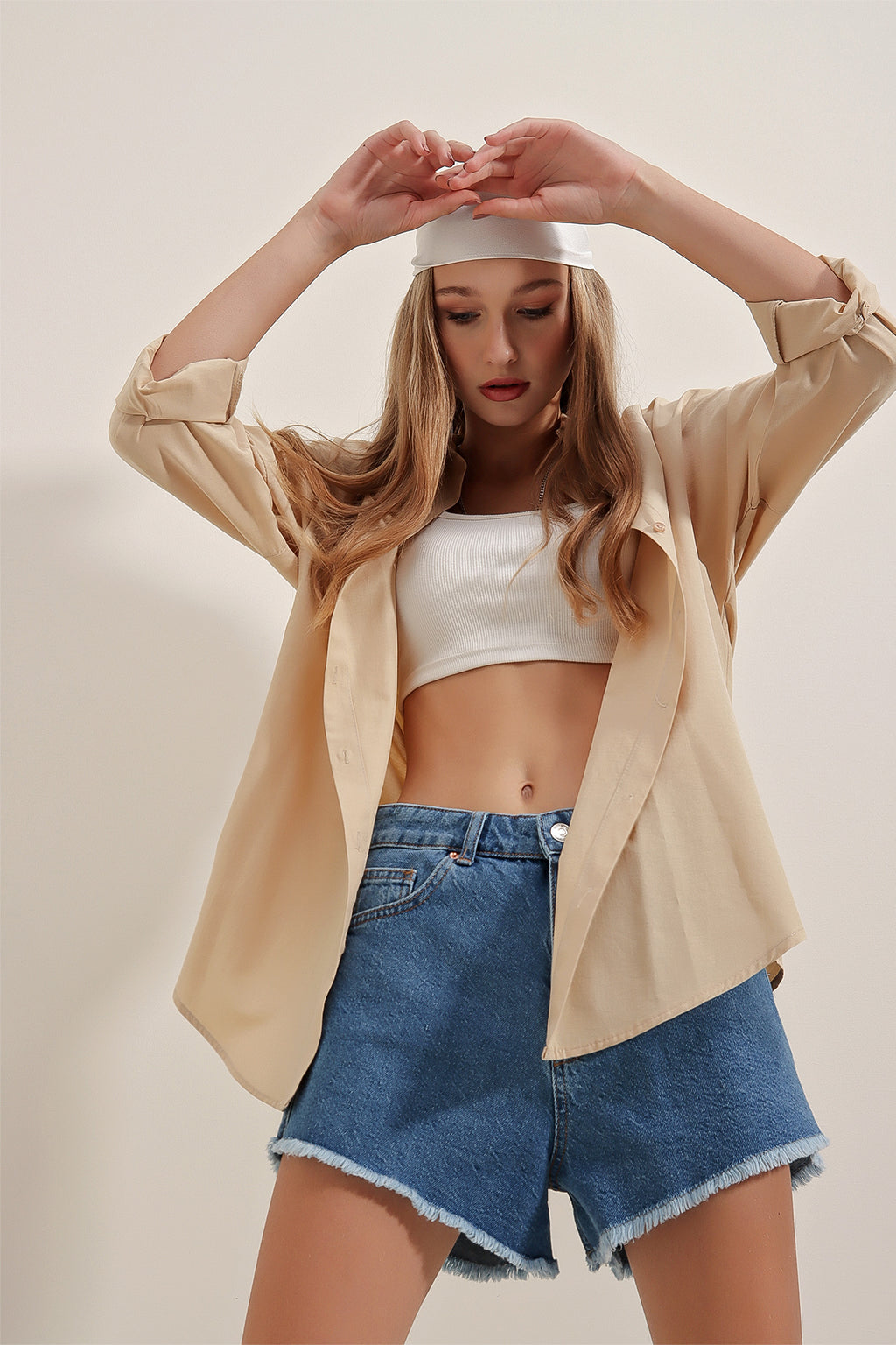 Beige Women Shirt