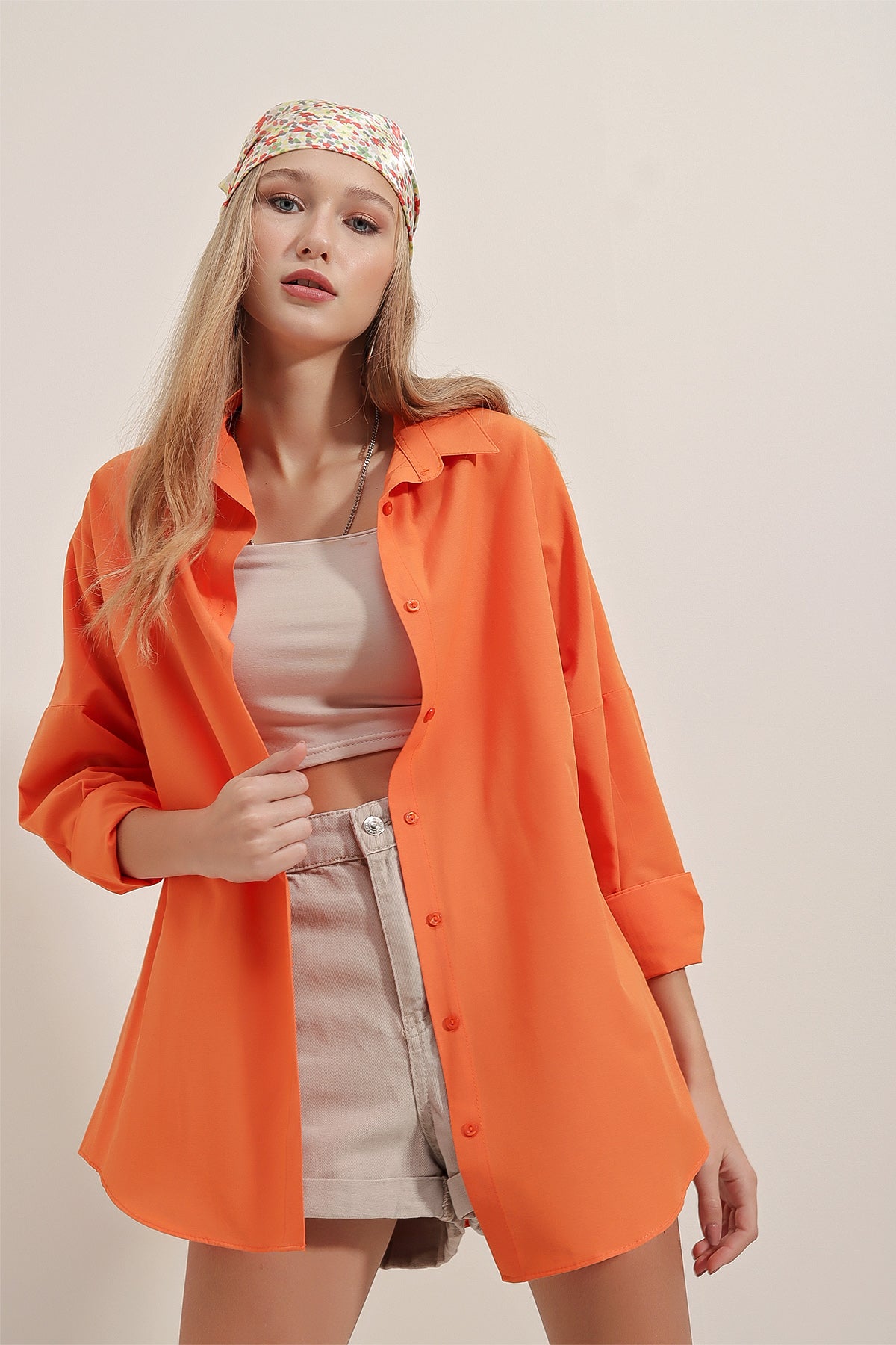 Orange Women Shirt