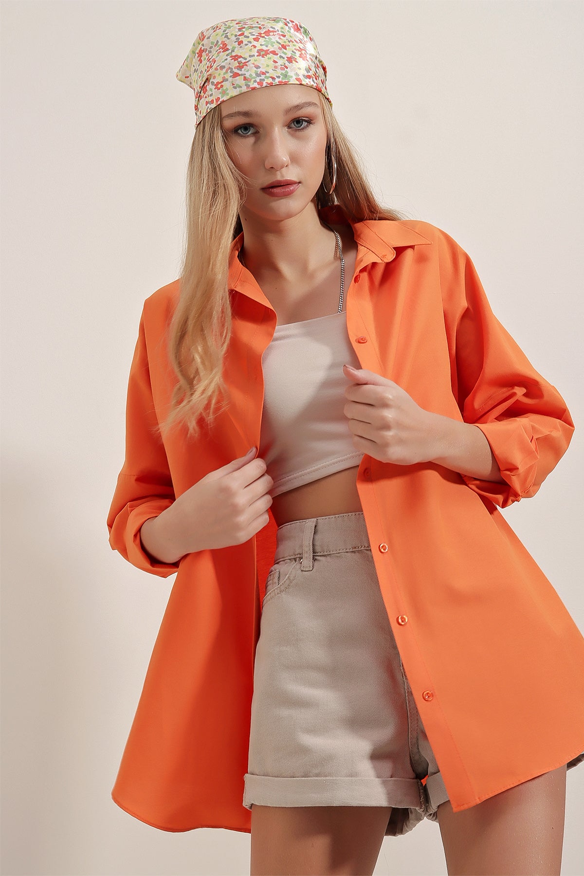Orange Women Shirt