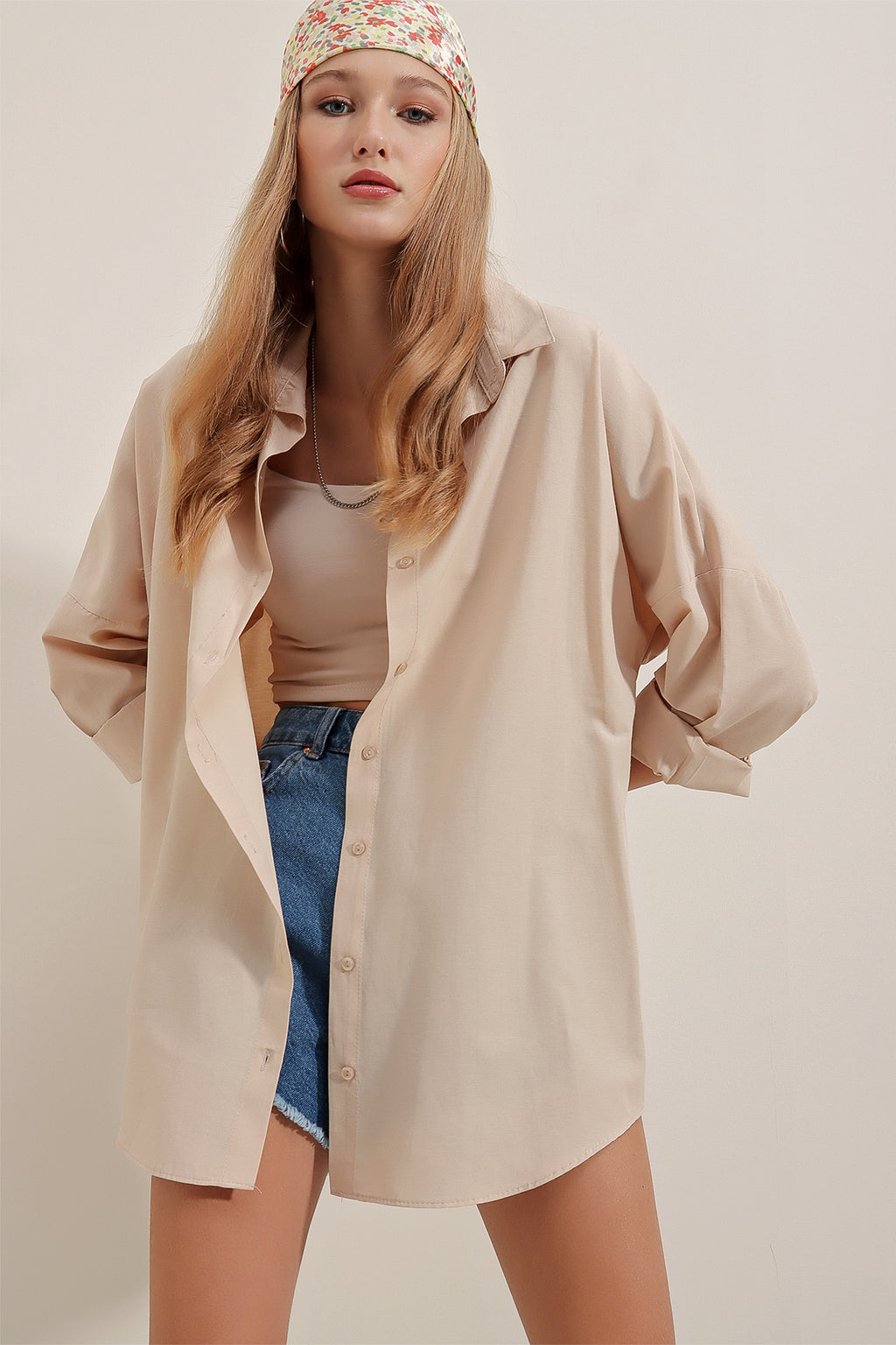 Cream Women Shirt