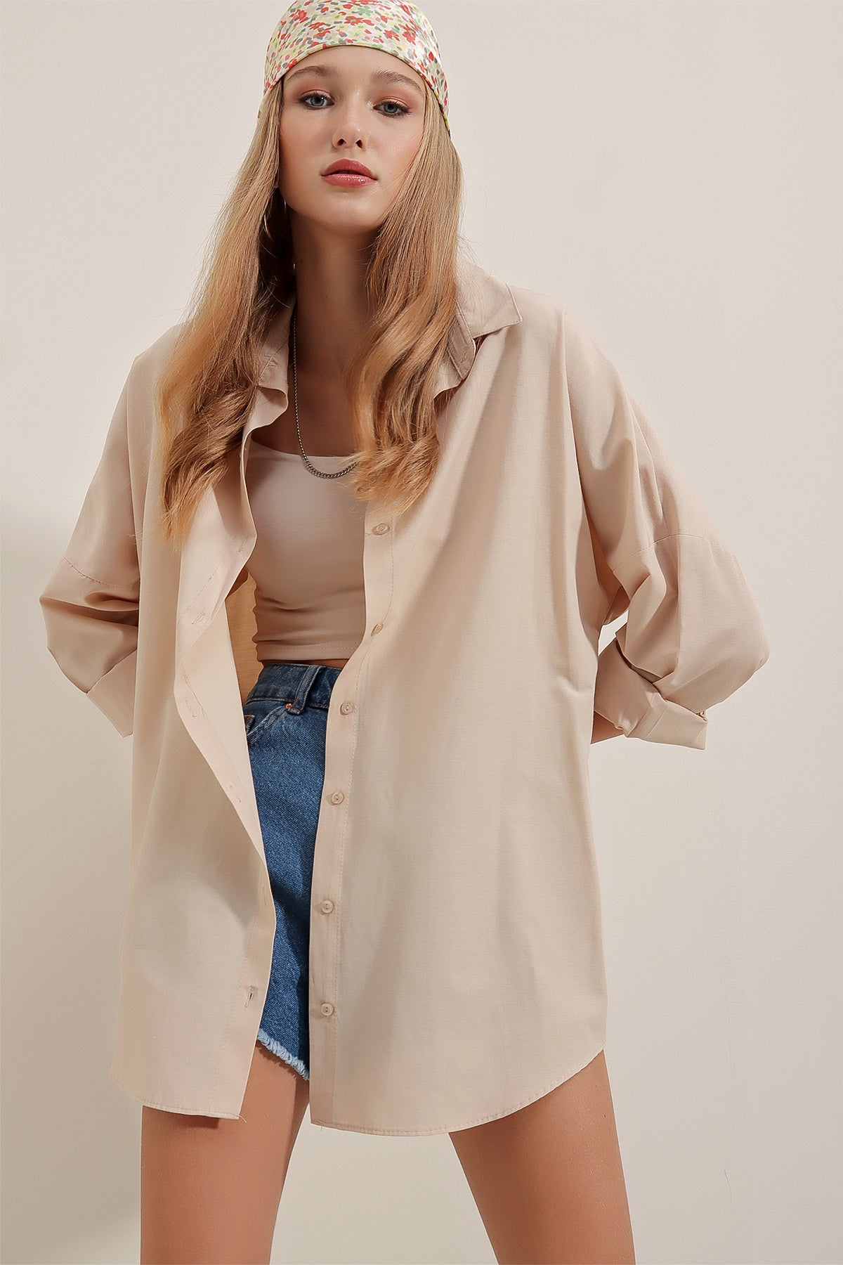 Cream Women Shirt