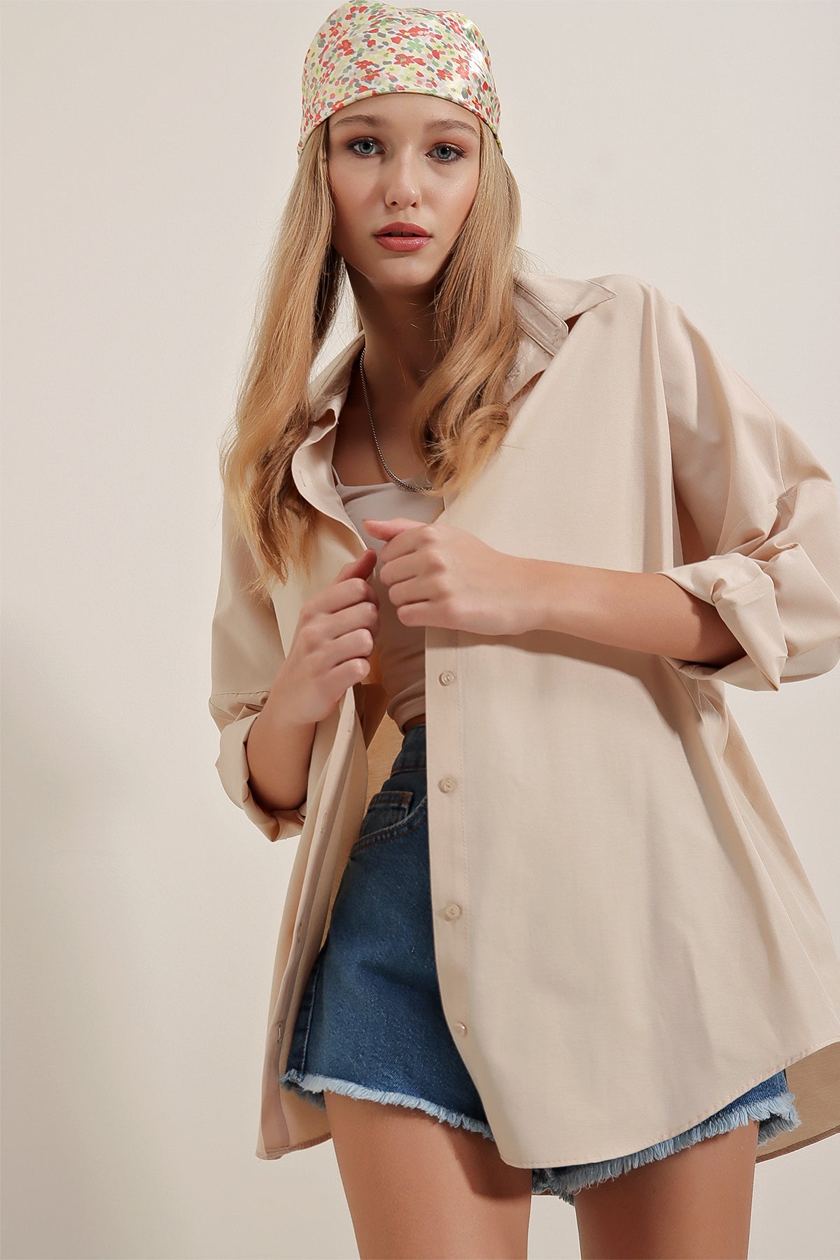 Cream Women Shirt