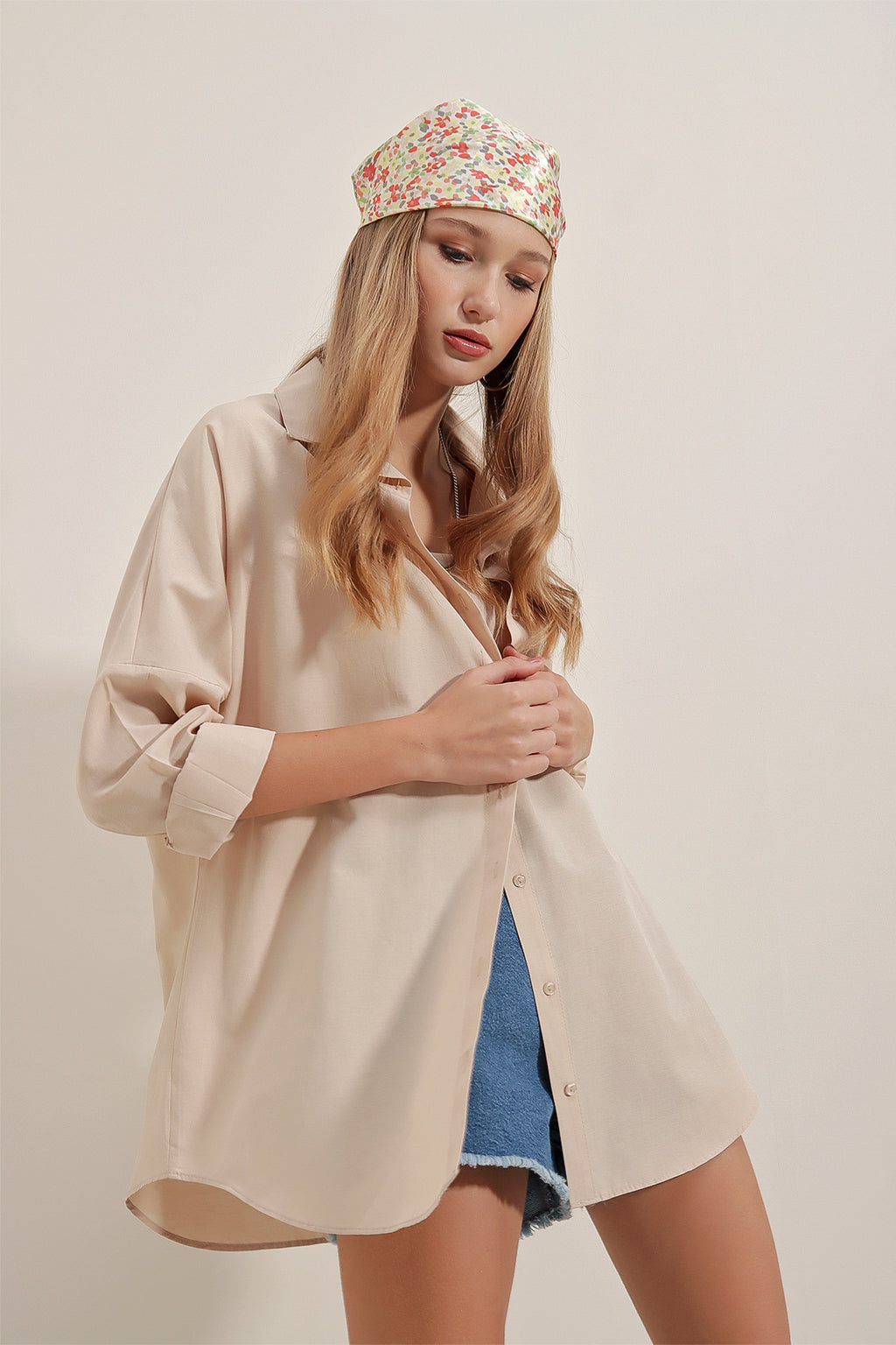 Cream Women Shirt
