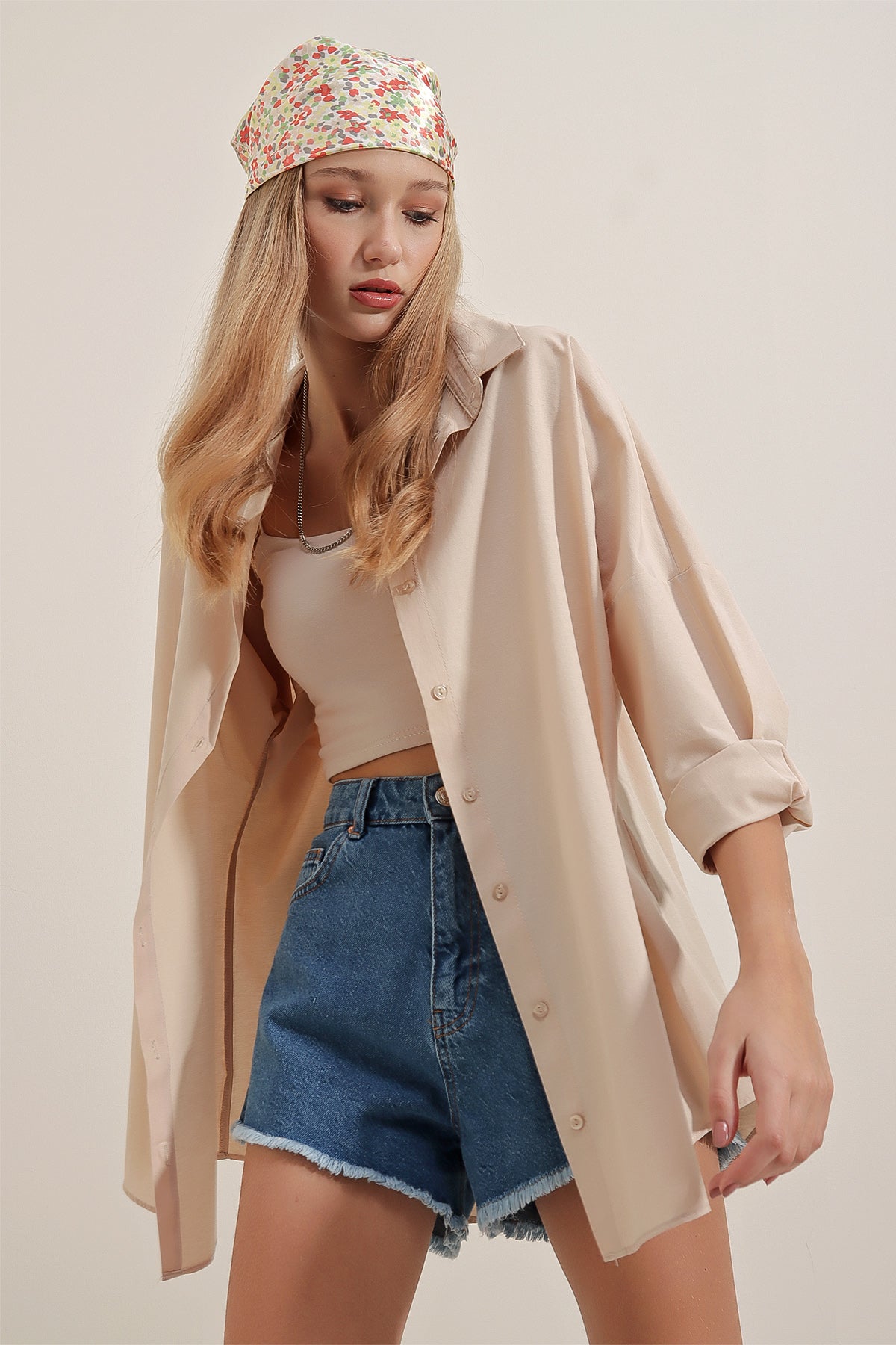 Cream Women Shirt