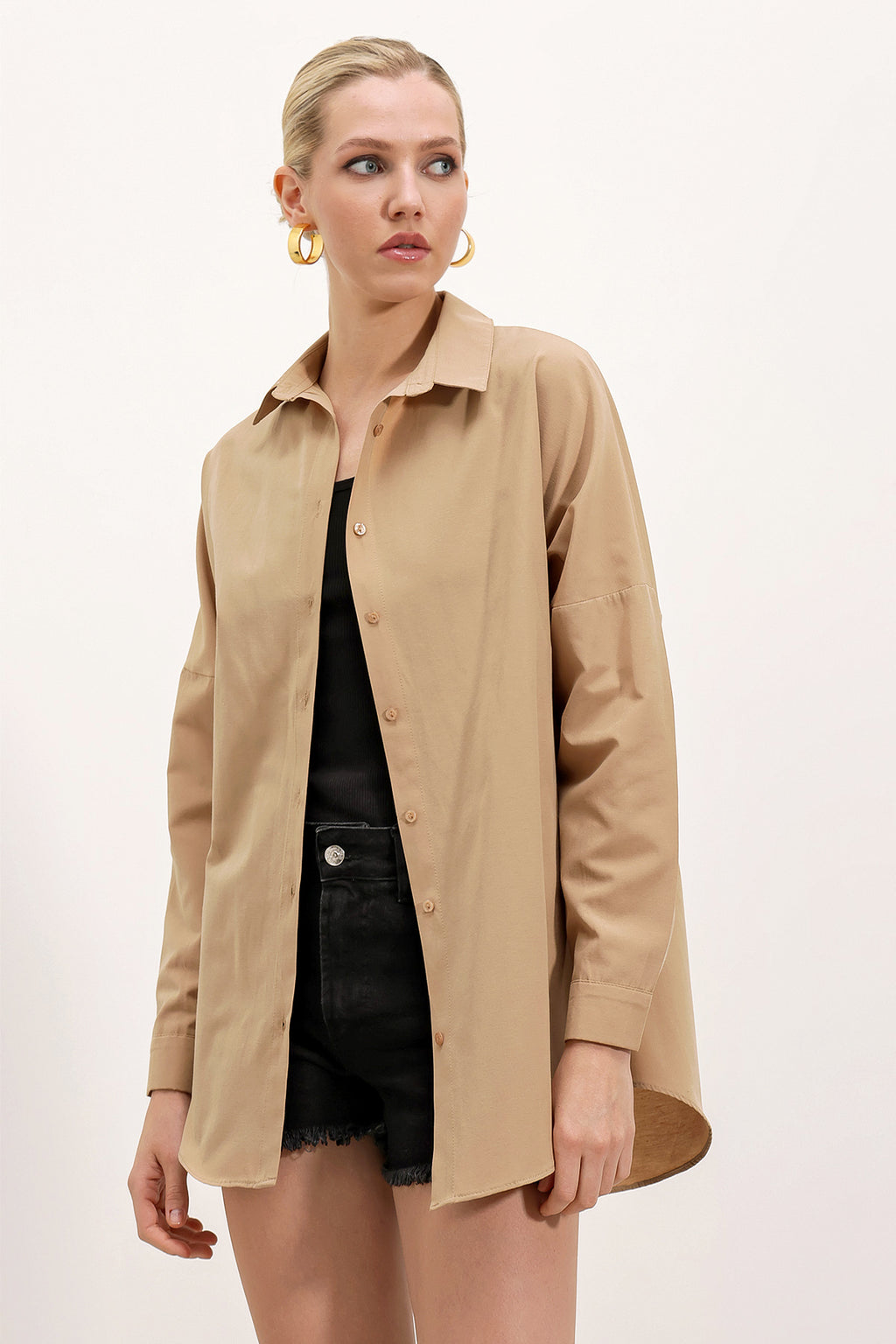 Beige Women Shirt
