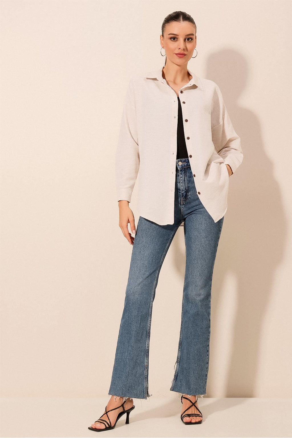 Cream Women Shirt