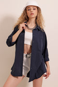 Navy Blue Women Shirt