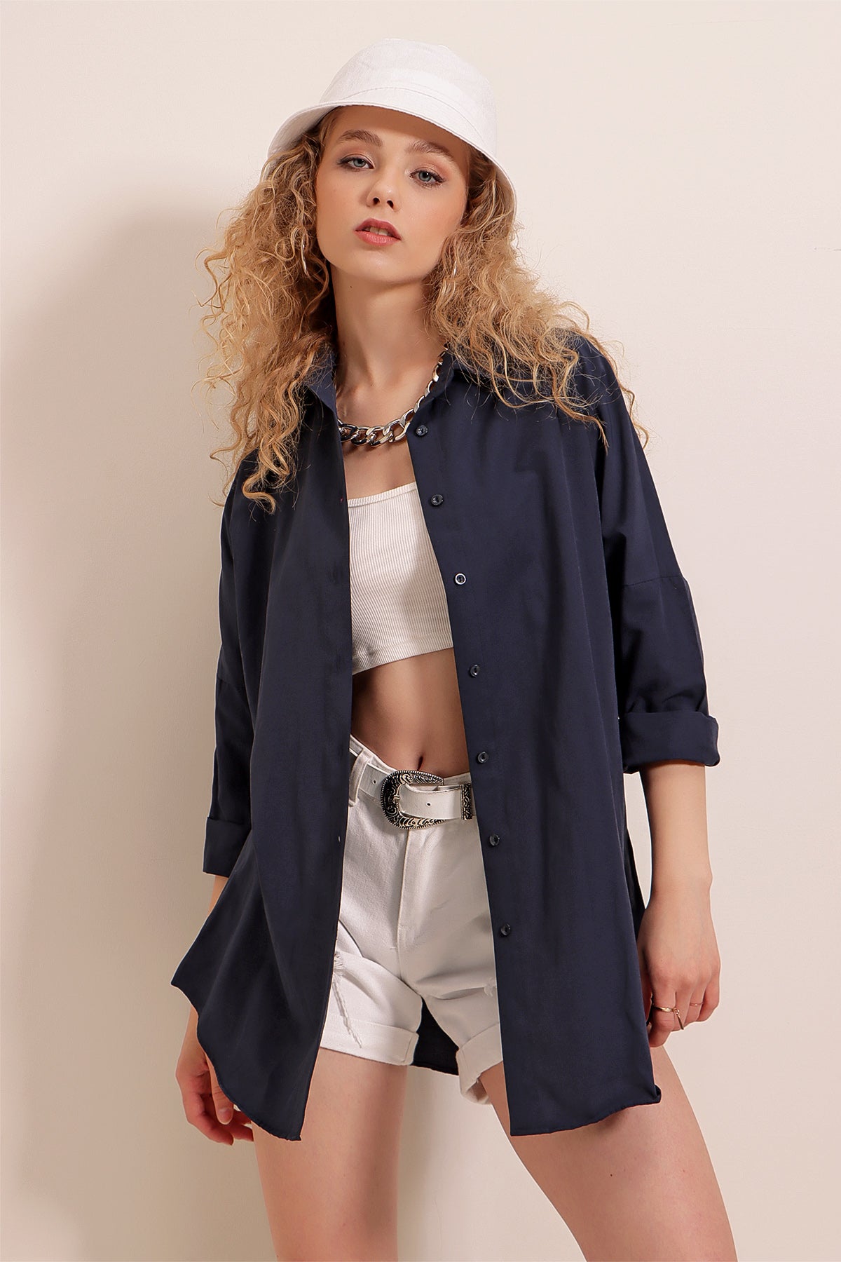 Navy Blue Women Shirt