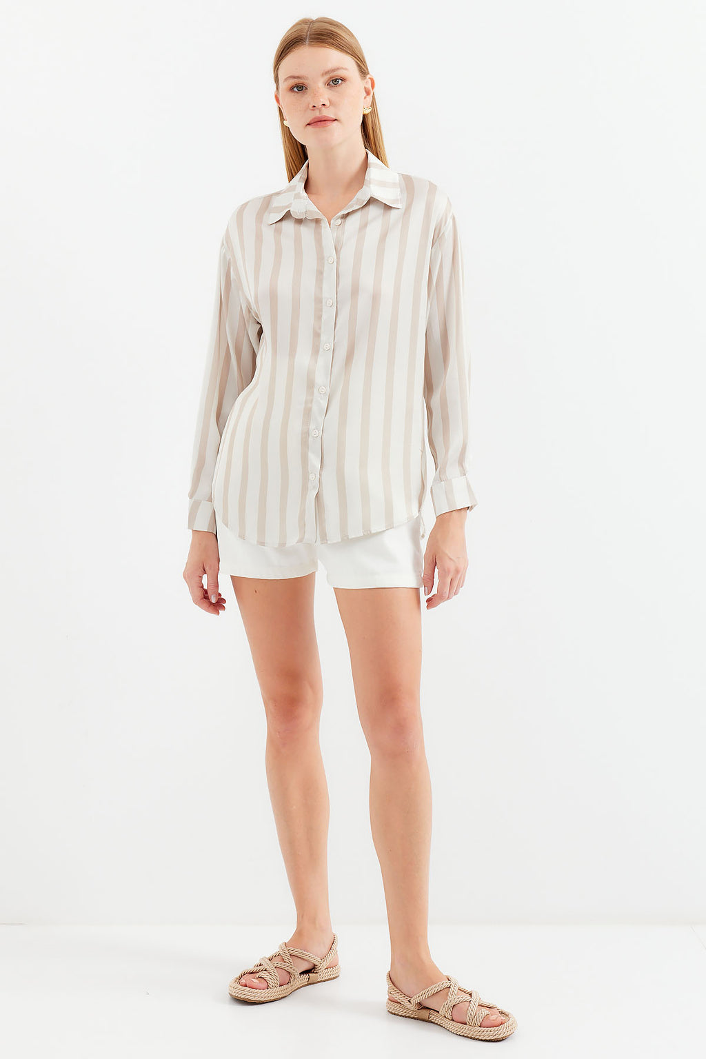 Beige Women Shirt